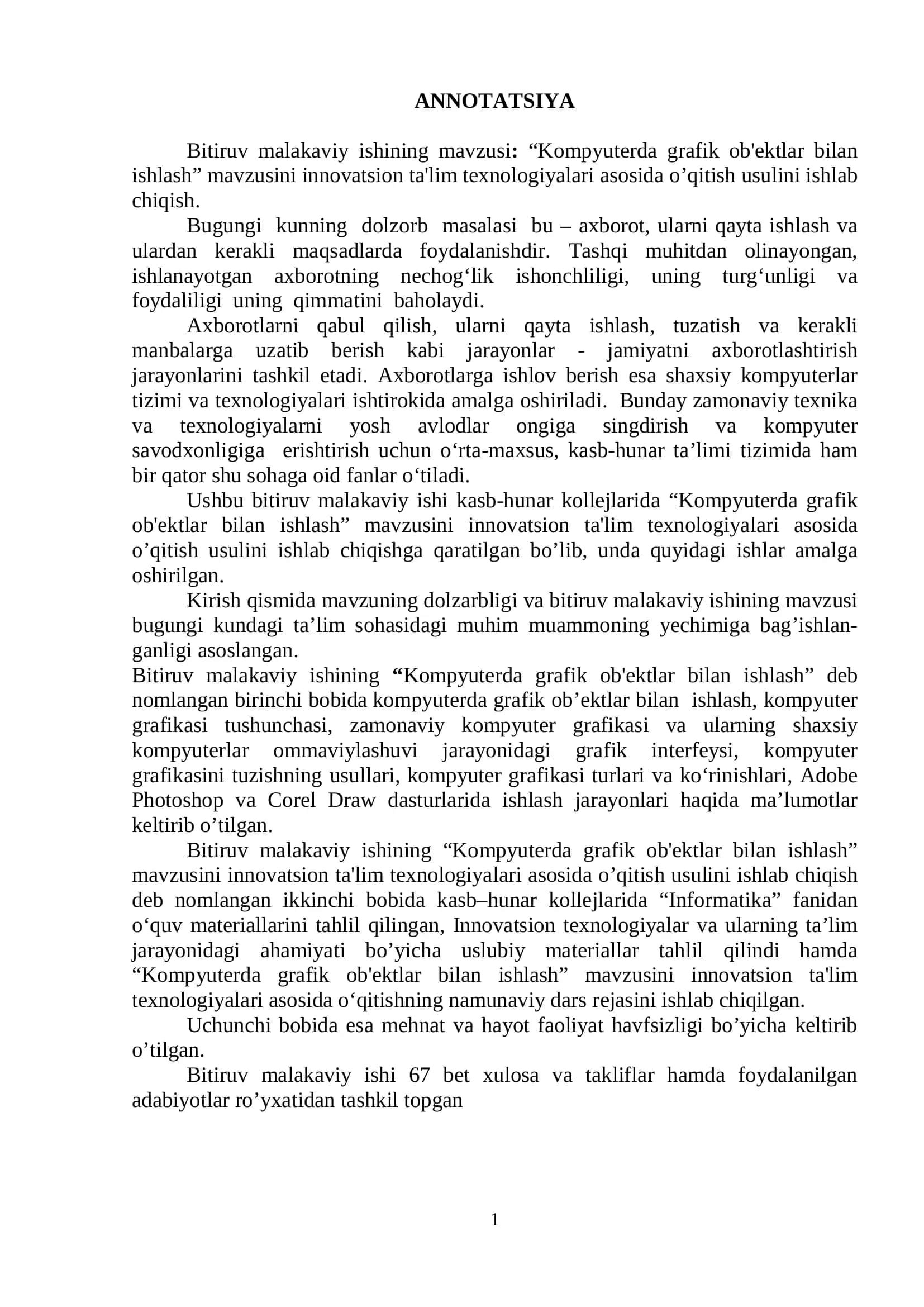 Kompyuterda grafik ob'ektlar bilan ishlash 3