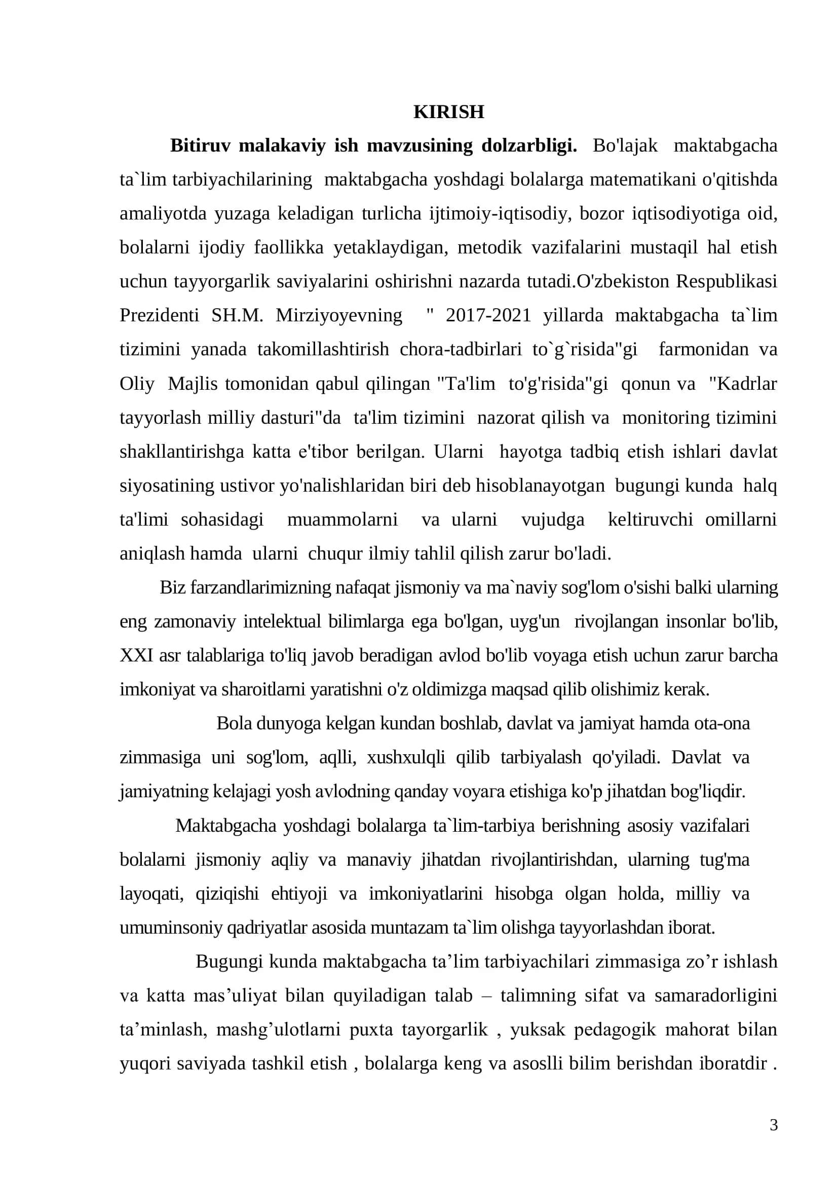 ELEMENTAR MATEMATIK TASAVVURLARNI SHAKLLANTIRISH MASHG`ULOTLARIDA ARIFMETIK MASALALAR YECHISHNI O`RGATISH 3