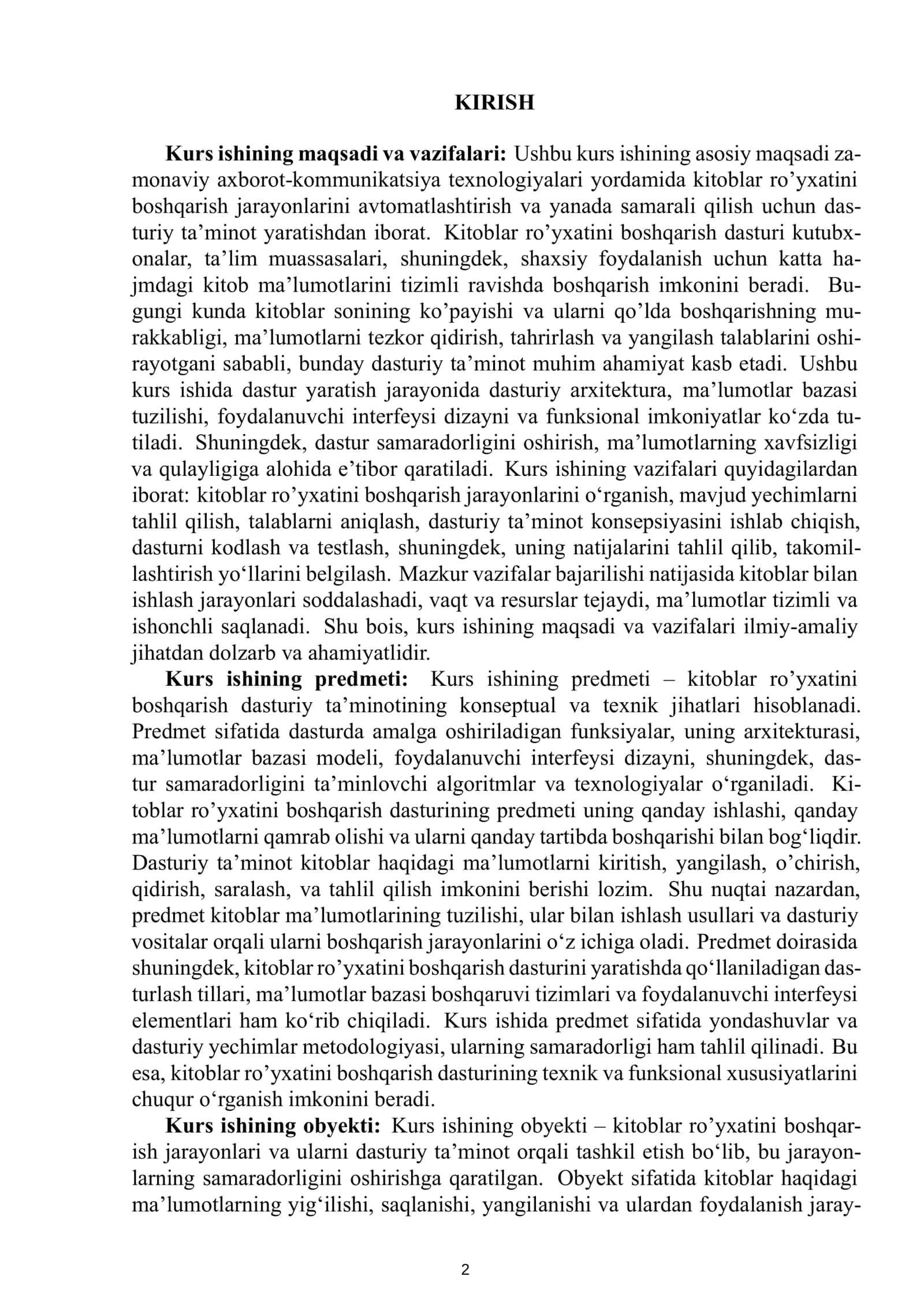 Kitoblar ro'yxatini boshqarish dasturini ishlab chiqish 3