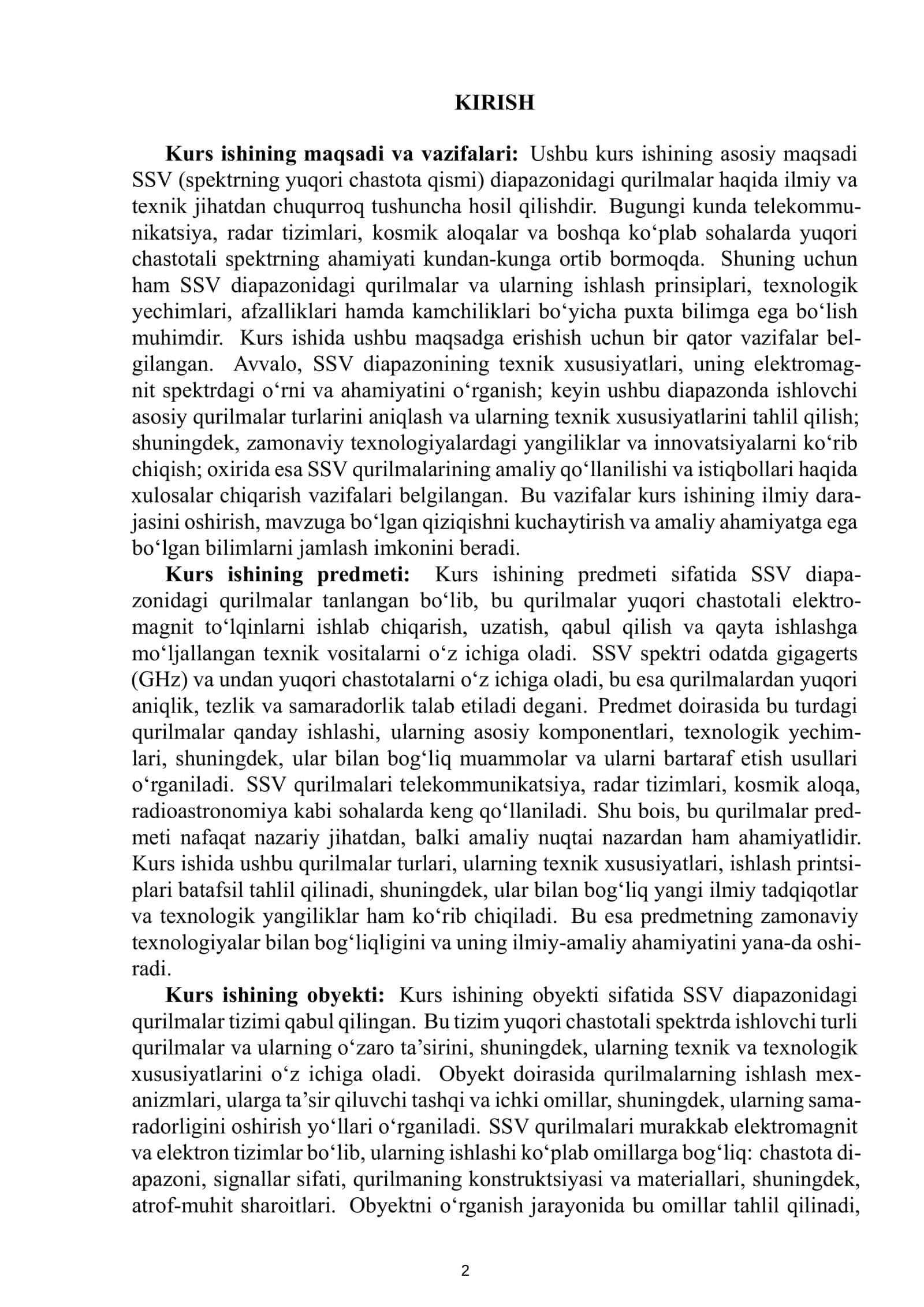 SSV(spektrning yuqori chastota qismi) diapazonidagi qurilmalar 3