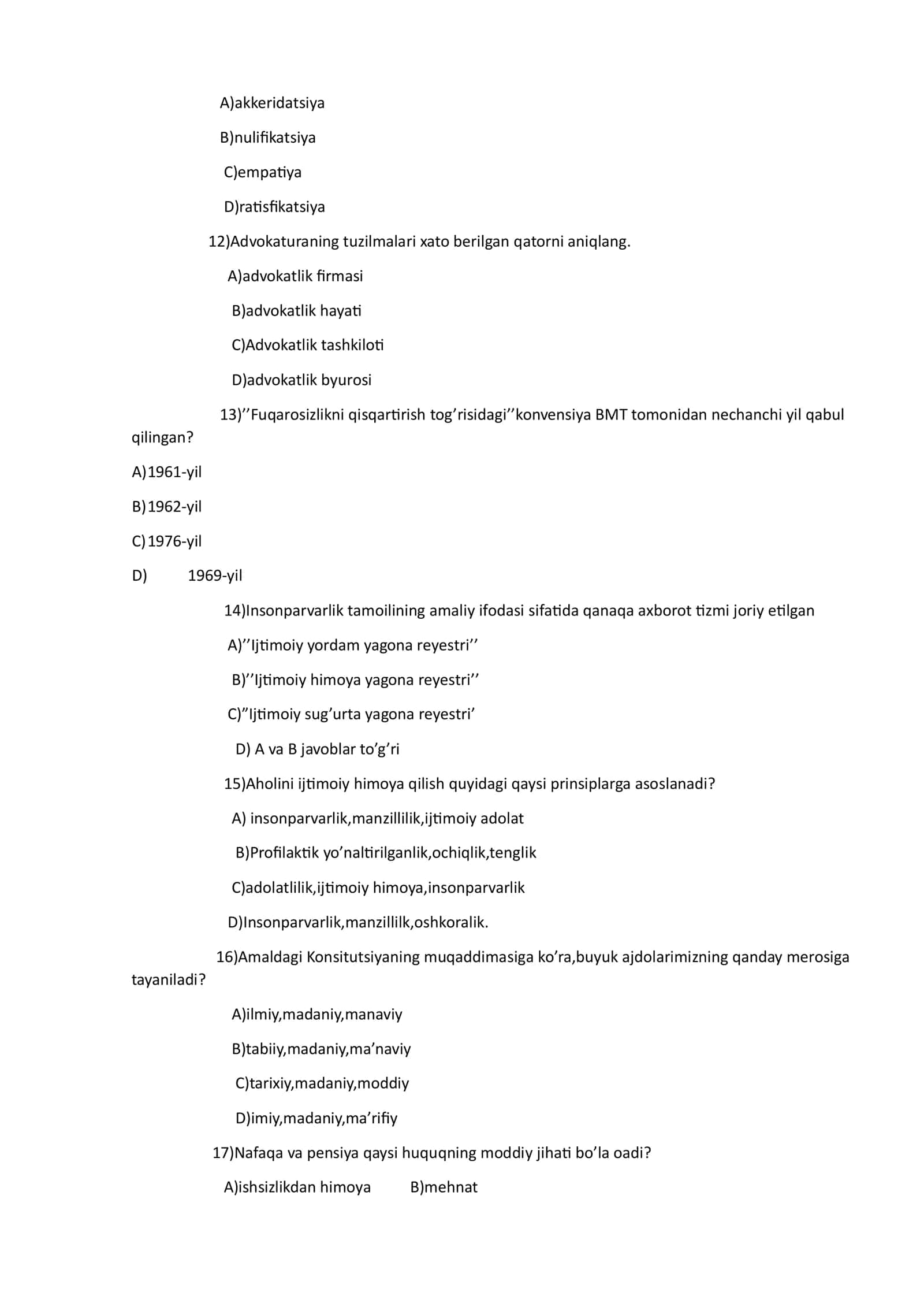 Buyuk Huquqshunoslar Test 3