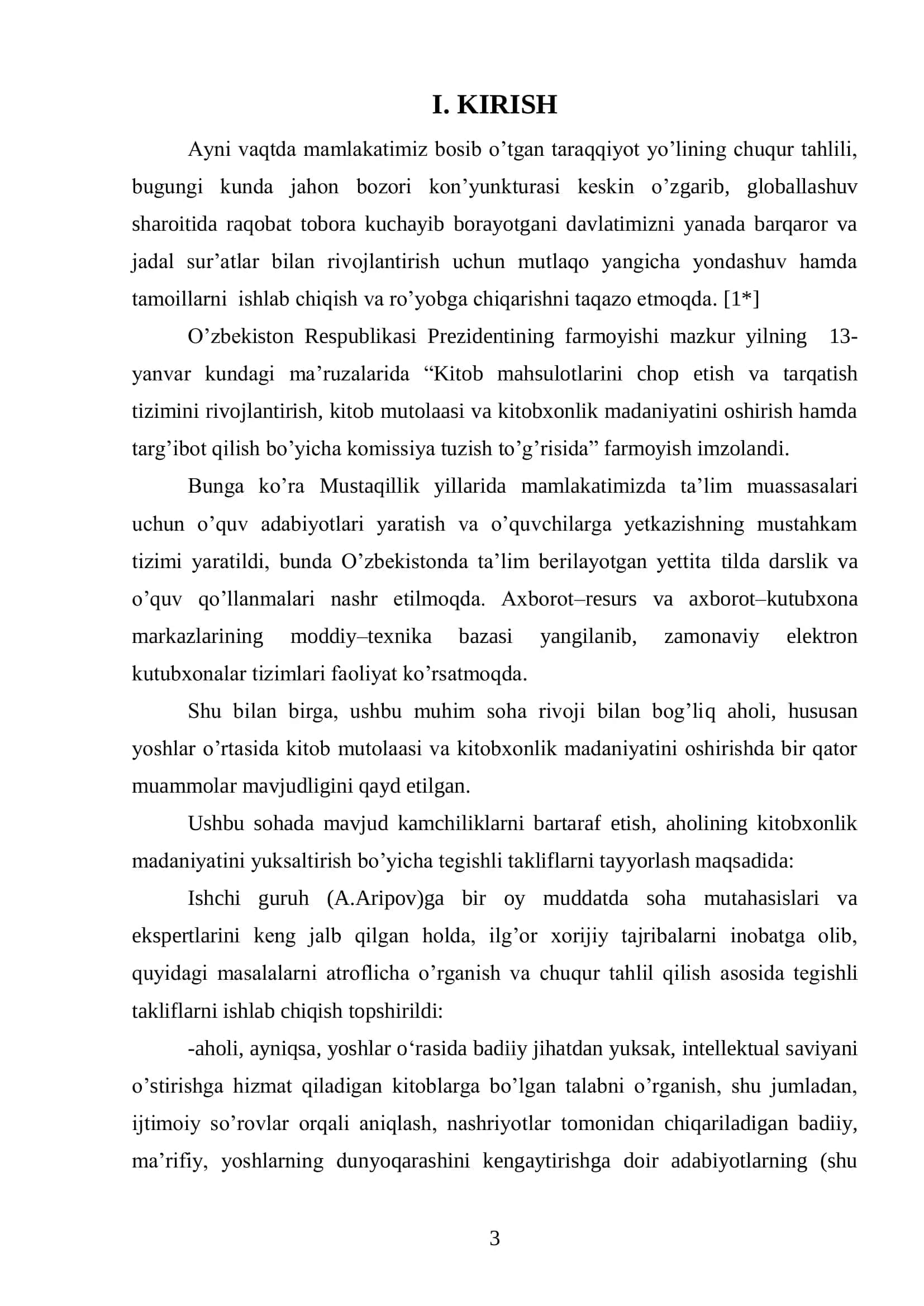 Kam adadli qattiq muqovali nashr tayyorlash texnologik loyihasini ishlab chiqish 3