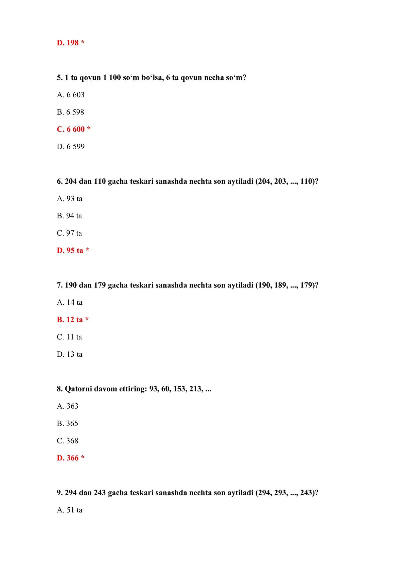 BOJXONA TEST SAVOLLARI 3
