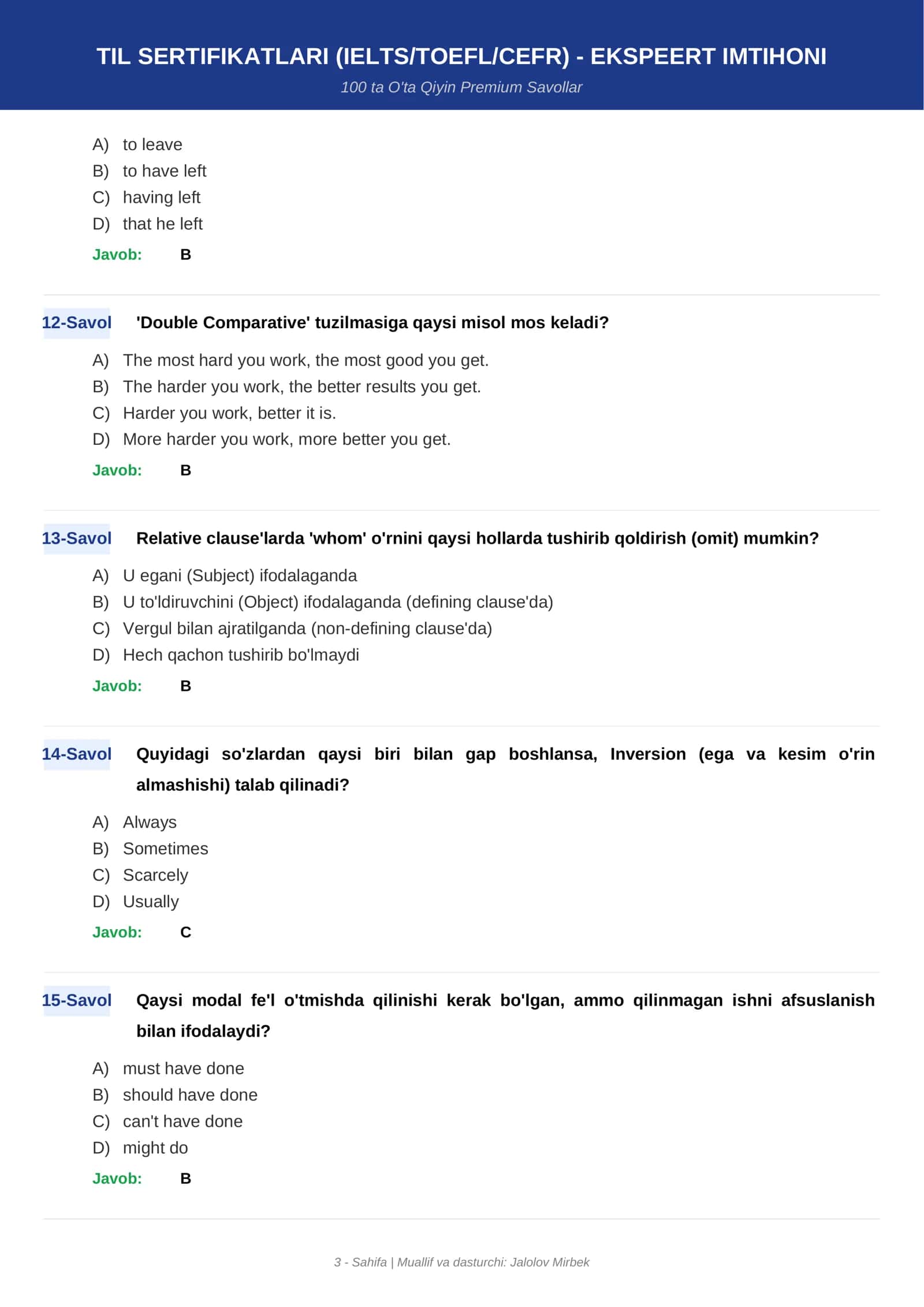 TIL SERTIFIKATLARI (IELTS/TOEFL/CEFR) - EKSPEERT IMTIHONI 3