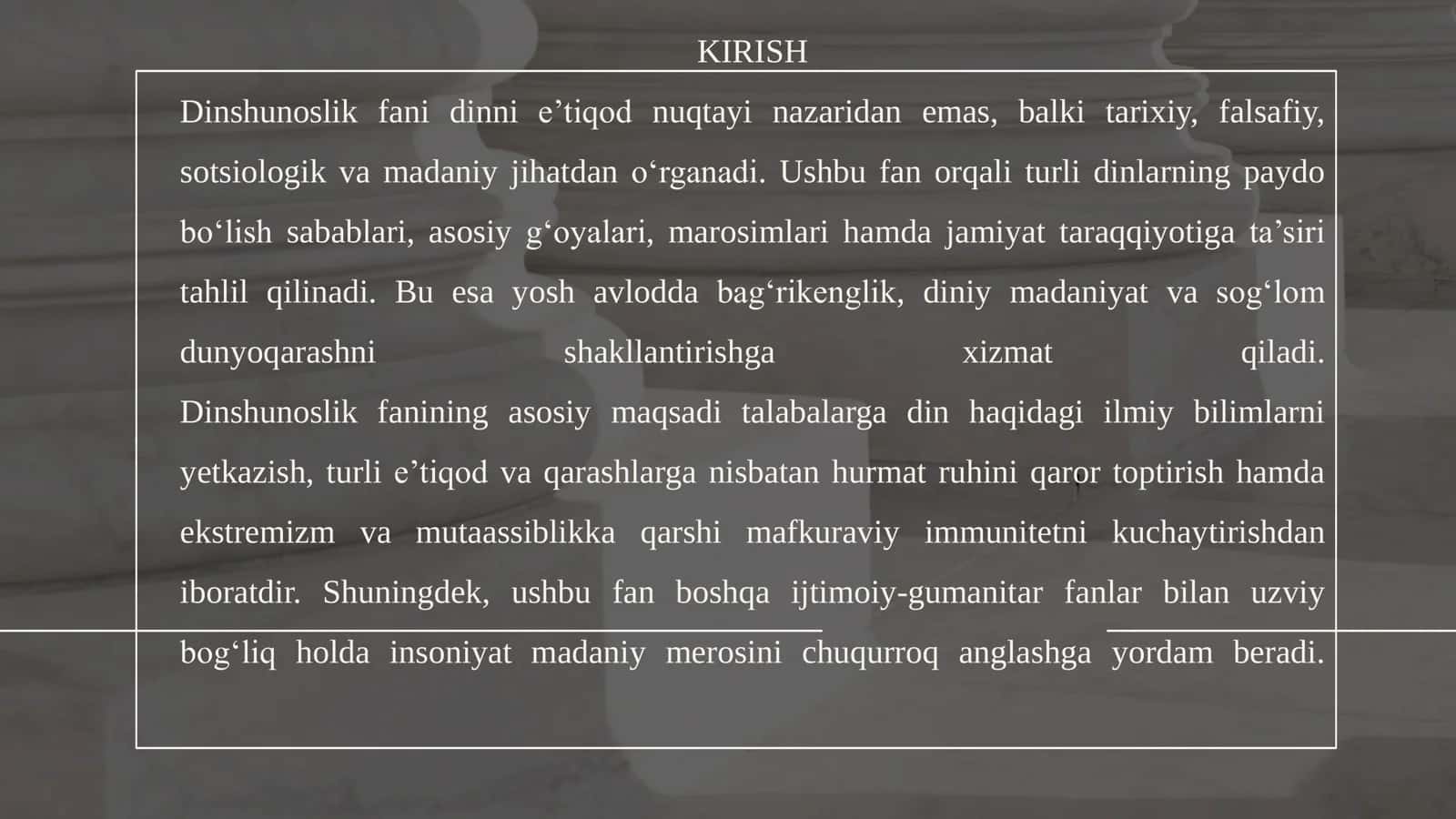 DINSHUNOSLIK FANINING PREDMETI, MAQSADI VA VAZIFALARI 3