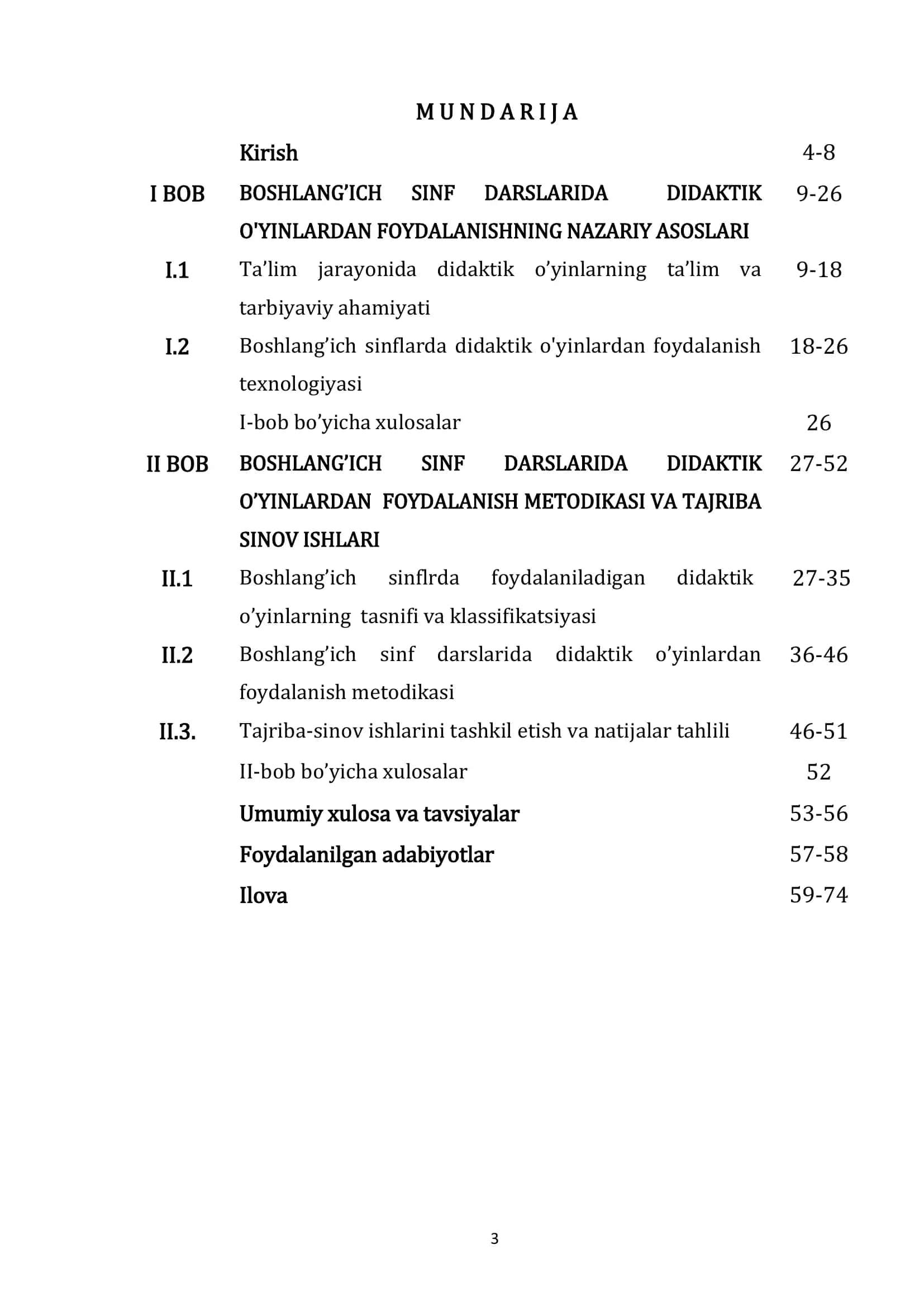BOSHLANG’ICH SINF O’QUVCHILARINI O’QISHGA QIZIQTIRISHDA DIDAKTIK O’YINLARDAN Foydalanish Usullari mavzusidagi Bitiruv Malkaviy Ishi 3