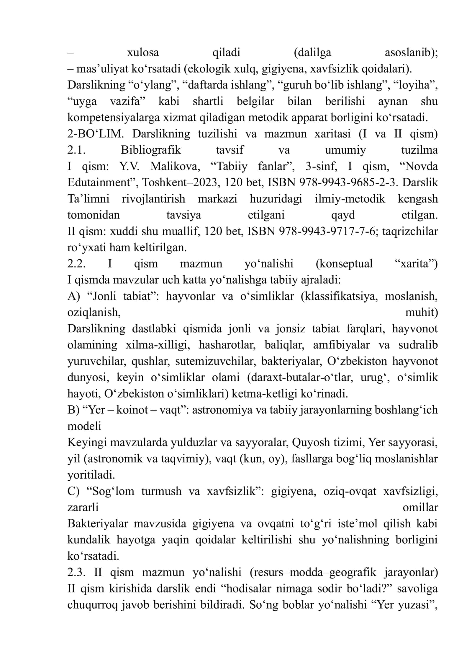 3-sinf “Tabiiy fanlar” darsligi 3
