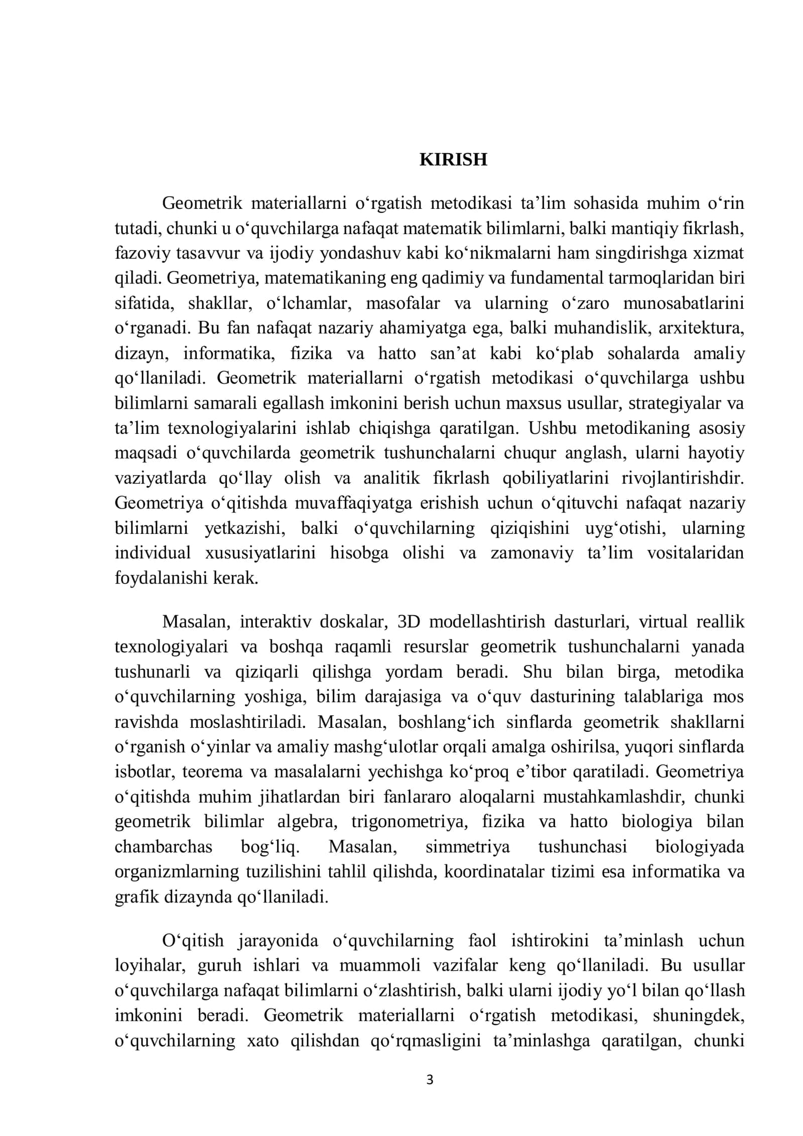 GEOMETRIK MATERIALLARNI OʻRGATISH METODIKASI 3
