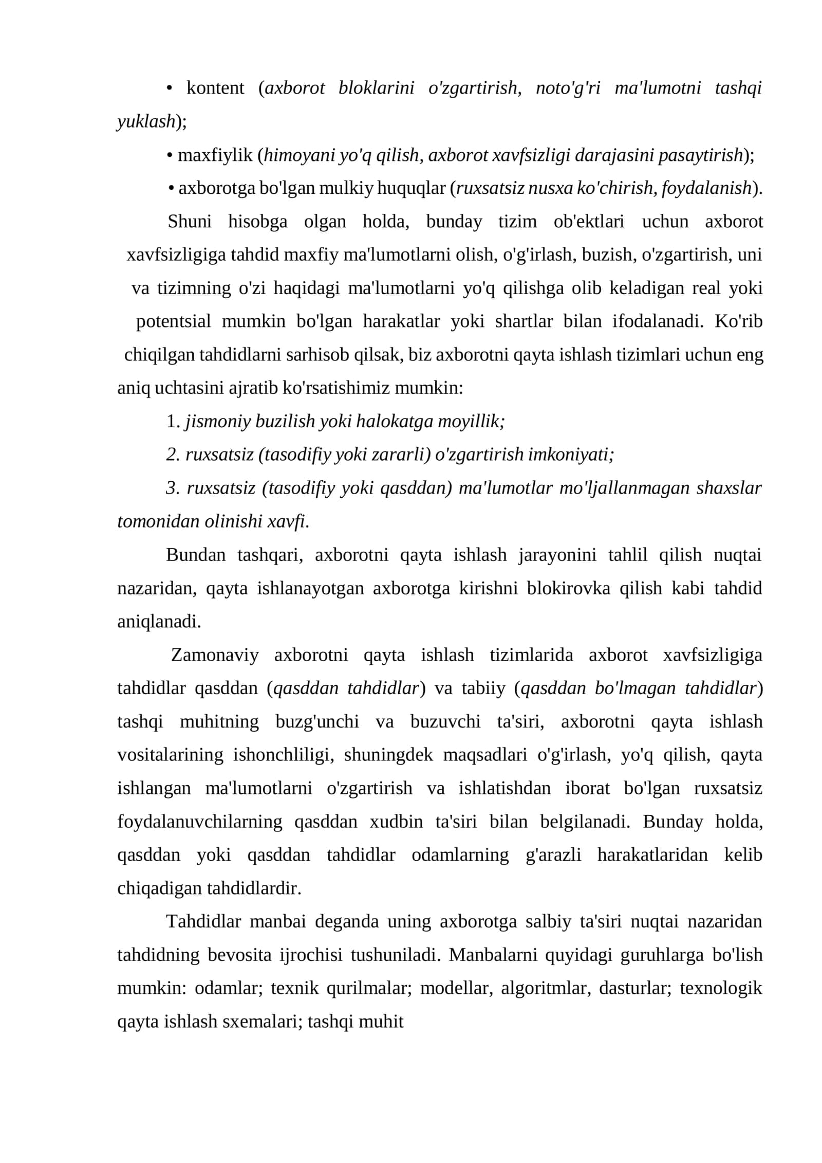 Axborotni sirqib chiqish manbalari va kanallarini tahlil qilish 3