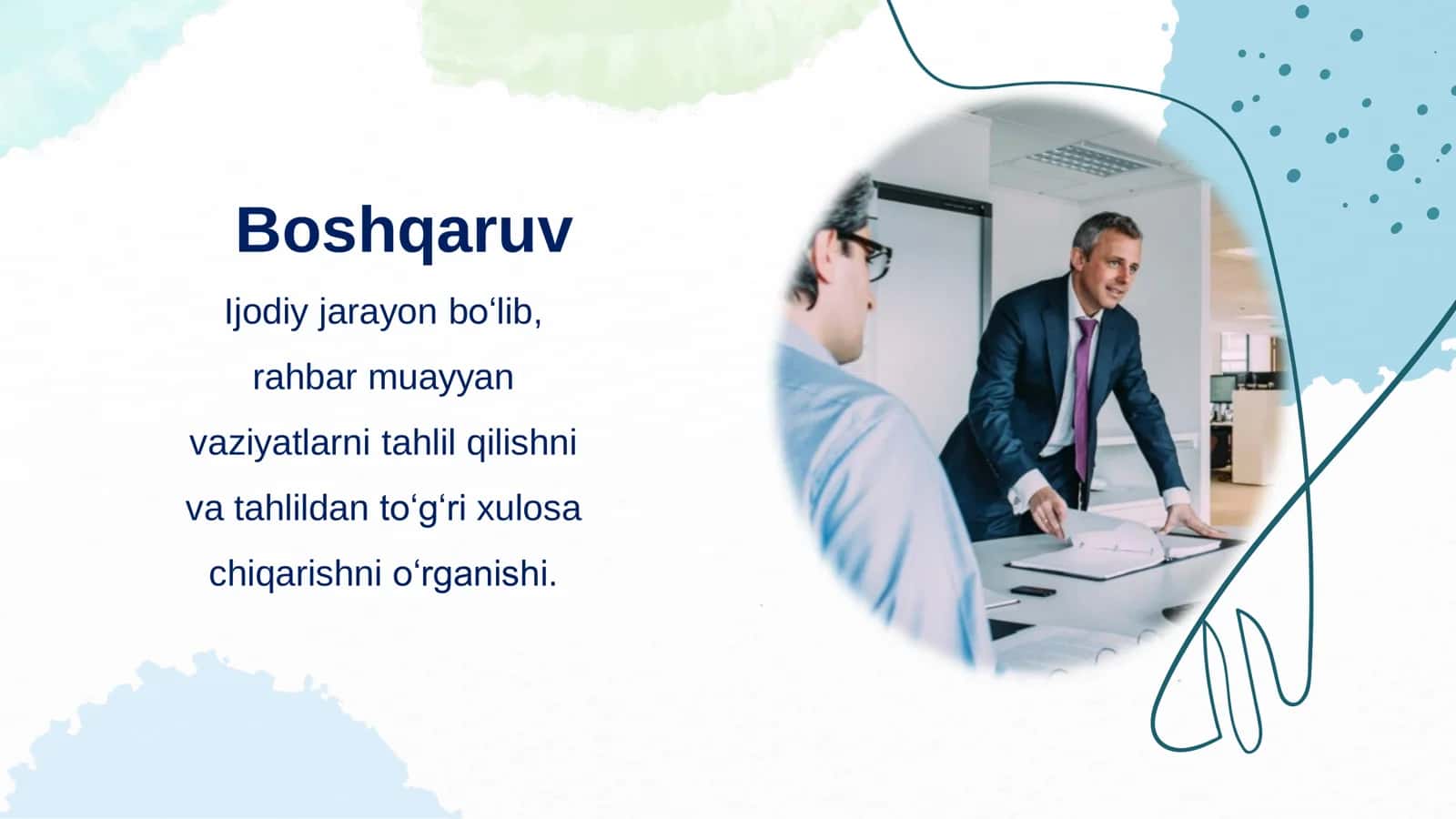 Menejerlik o'uv kursi tinglovchilari uchun  Boshqaruv psixologiyasi 2 3
