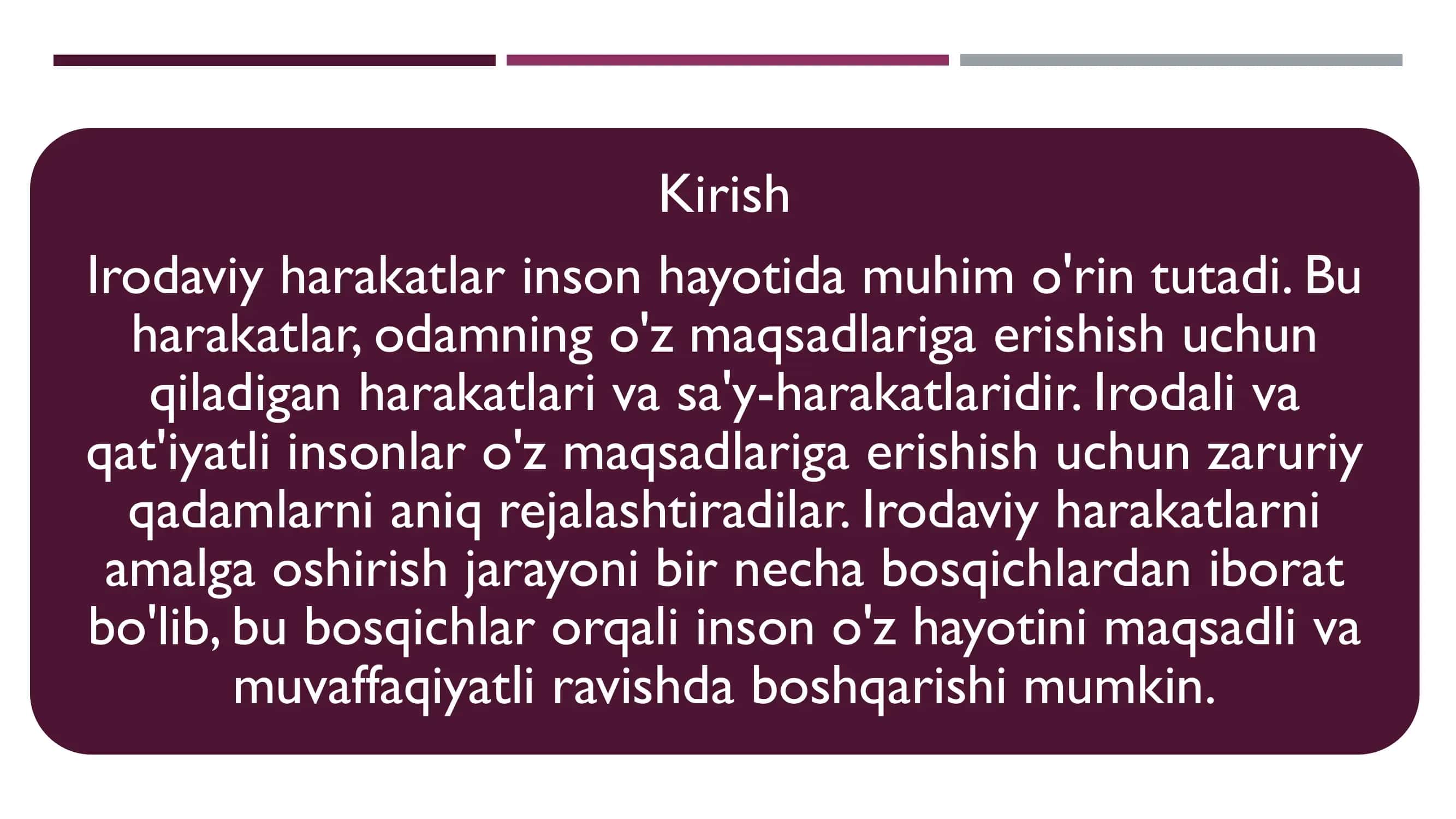 Irodaviy harakatlarni amalga oshirish bosqichlari 3