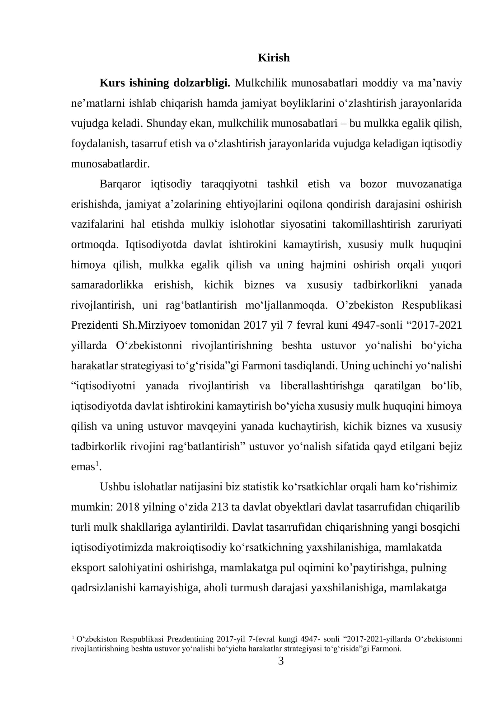 Mulkni davlat tasarrufidan chiqarish va xususiylashtirishning maqsadi, shakllari va usullari 3