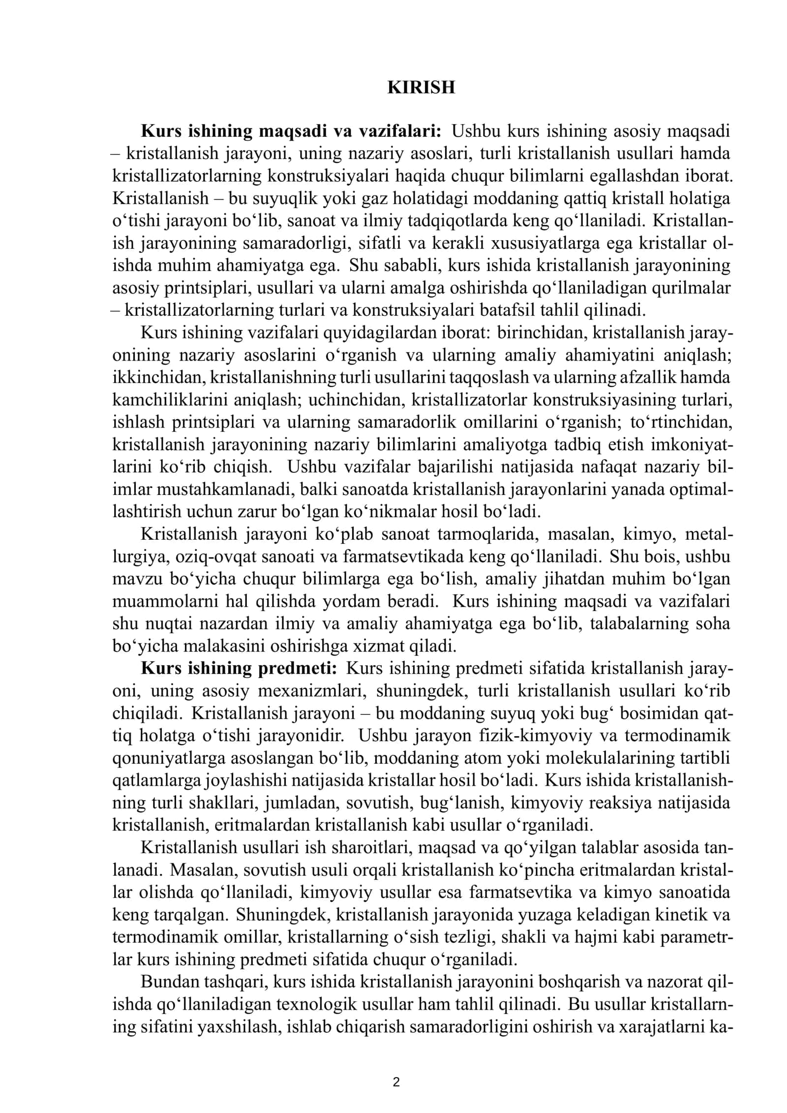 Kristallanish jarayoni. Kristallanish usullari. Kristallizatorlar konstruksiyalari 3