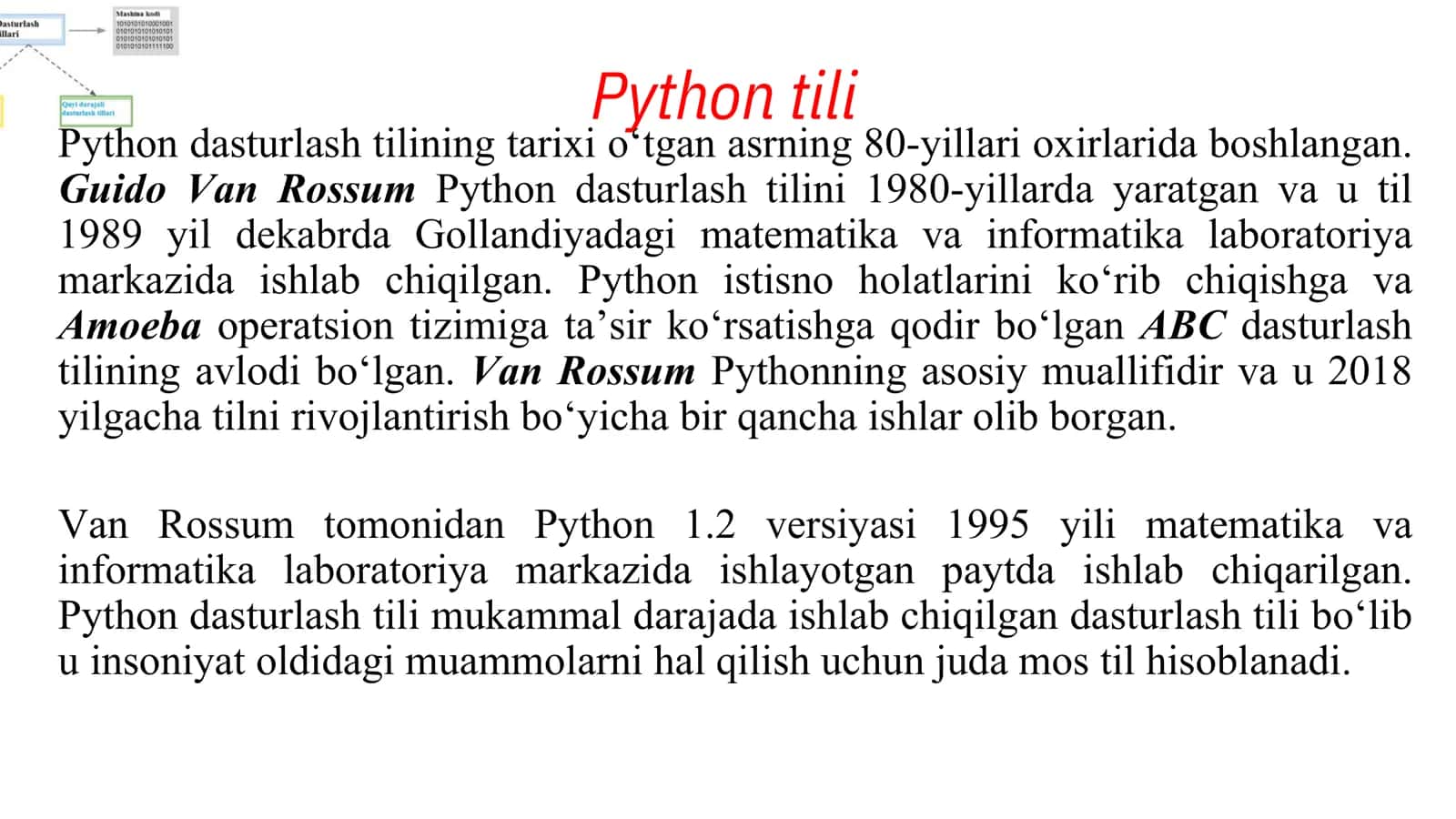 5-Ma’ruza: Python dasturlashtilimuhiti. Dasturelementlari. Alifbosi. Identifikatorlar 3