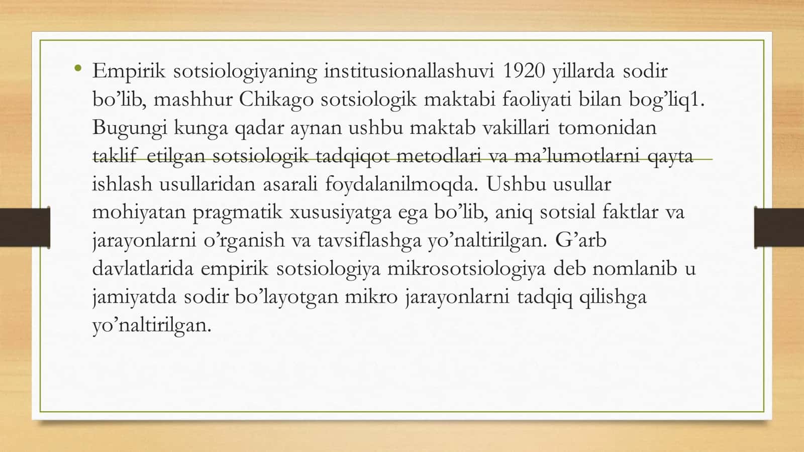 Empirik sotsiologiyaning metodologik va metodik muammolari 3