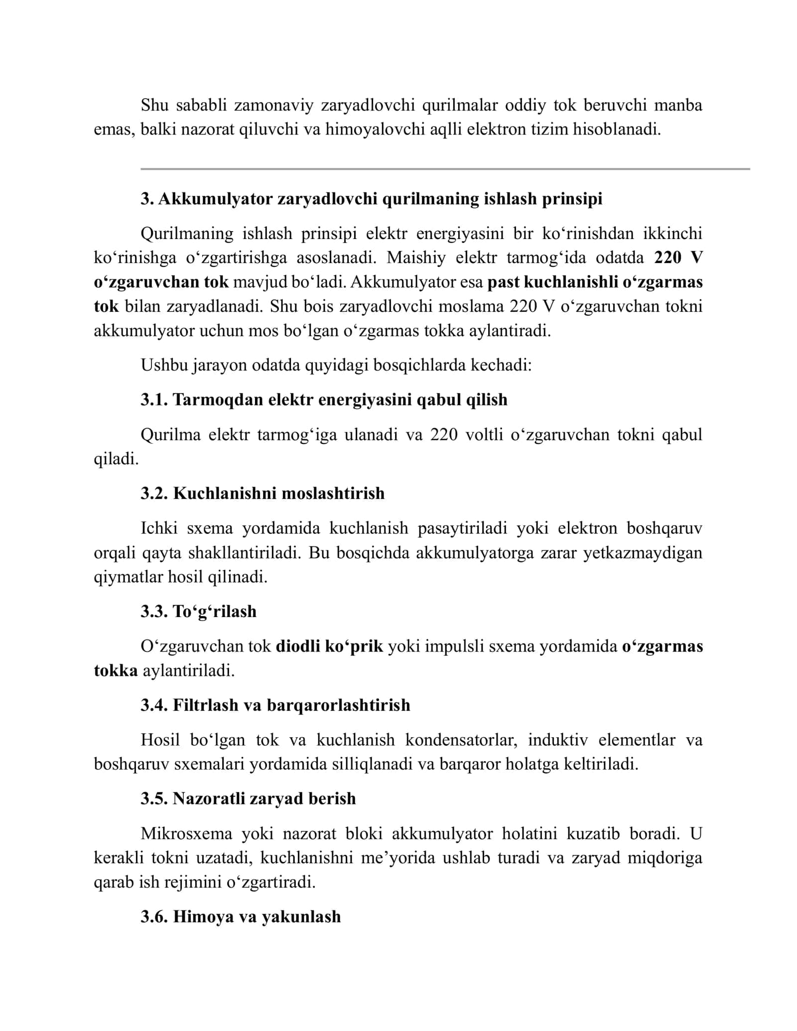 AKKUMULYATOR ZARYADLOVCHI QURILMA 3