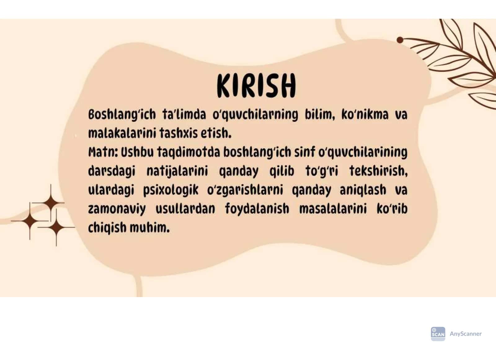 "Boshlangʻich taʼlimda oʻquvchilarning bilim koʻnikma va malakalarni tashxis etish" mavzusidan tayyorlagan taqdimoti 3