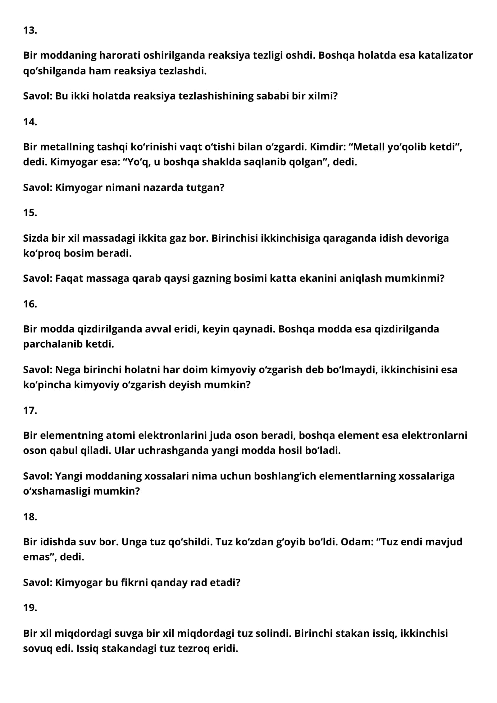 Kimyo fanidan zakovat savollari 3