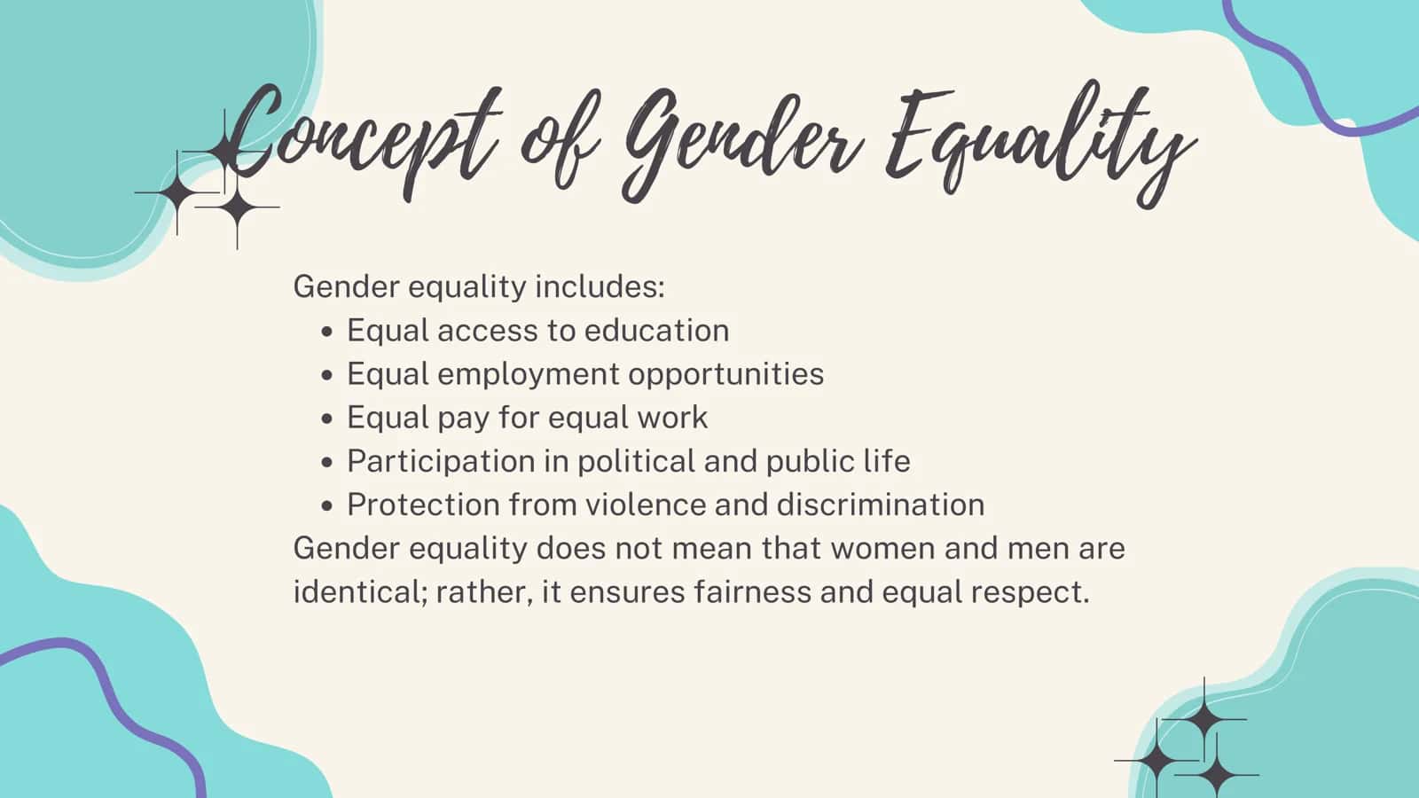 Gender equality. The role of women in society and politics 3
