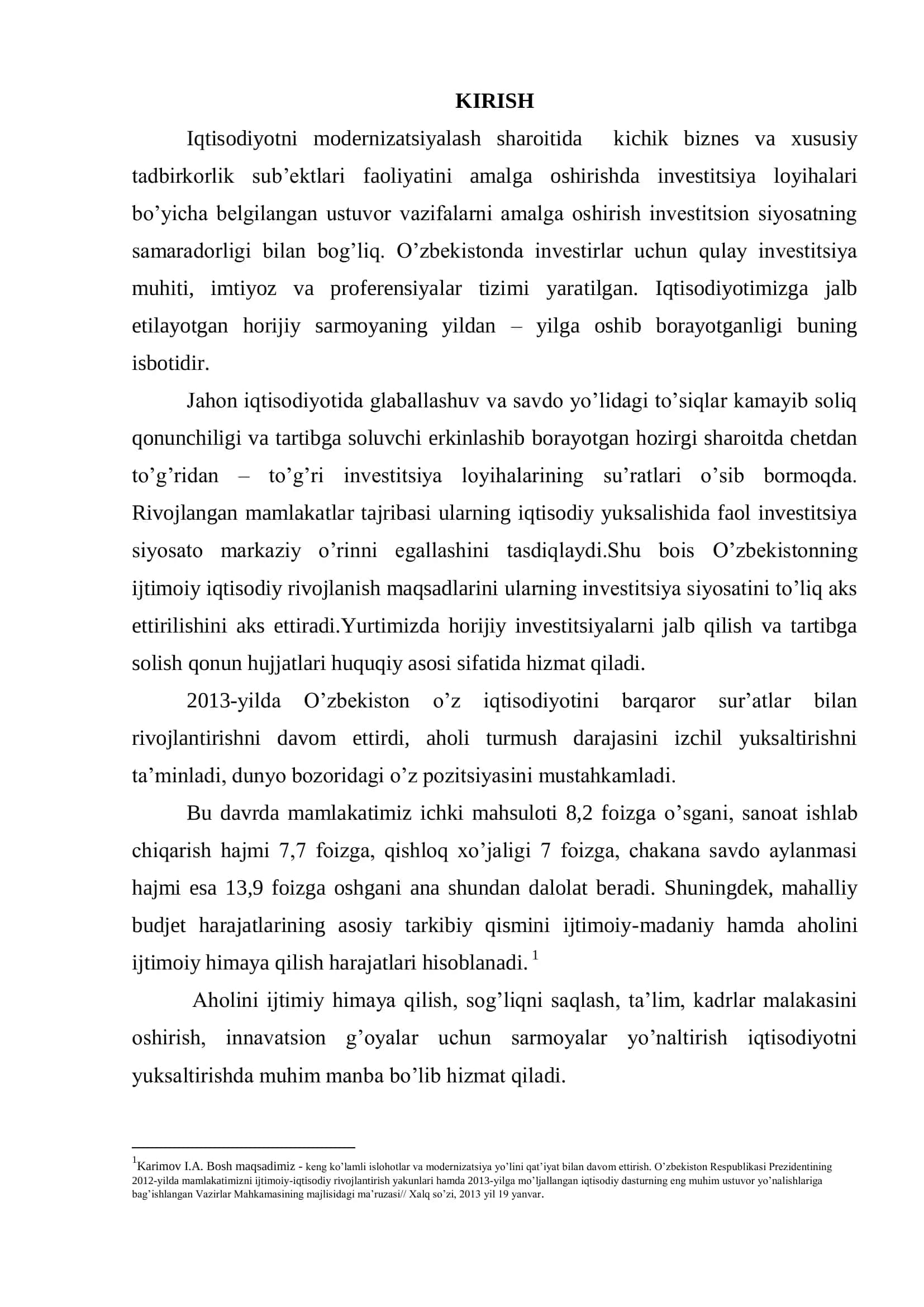 Kichik biznes va xususiy tadbirkorlik sub’ektlarini qo’llab – quvvatlash bo’yicha investitsiya loyihalarini moliyalashtirish masalalari 3