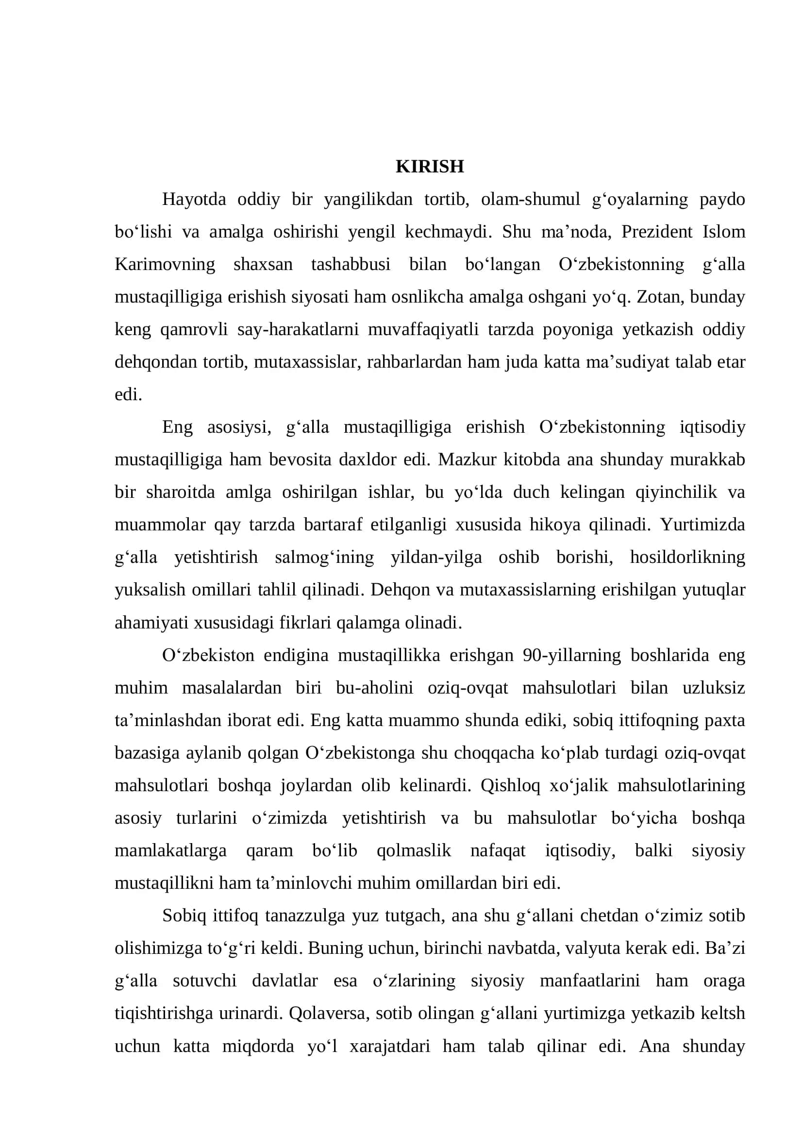 Quvvati 240 t/sutka bo‘lgan tariq donidan 3-navli yorma tayyorlash texnologiyasini tashkil etish 3
