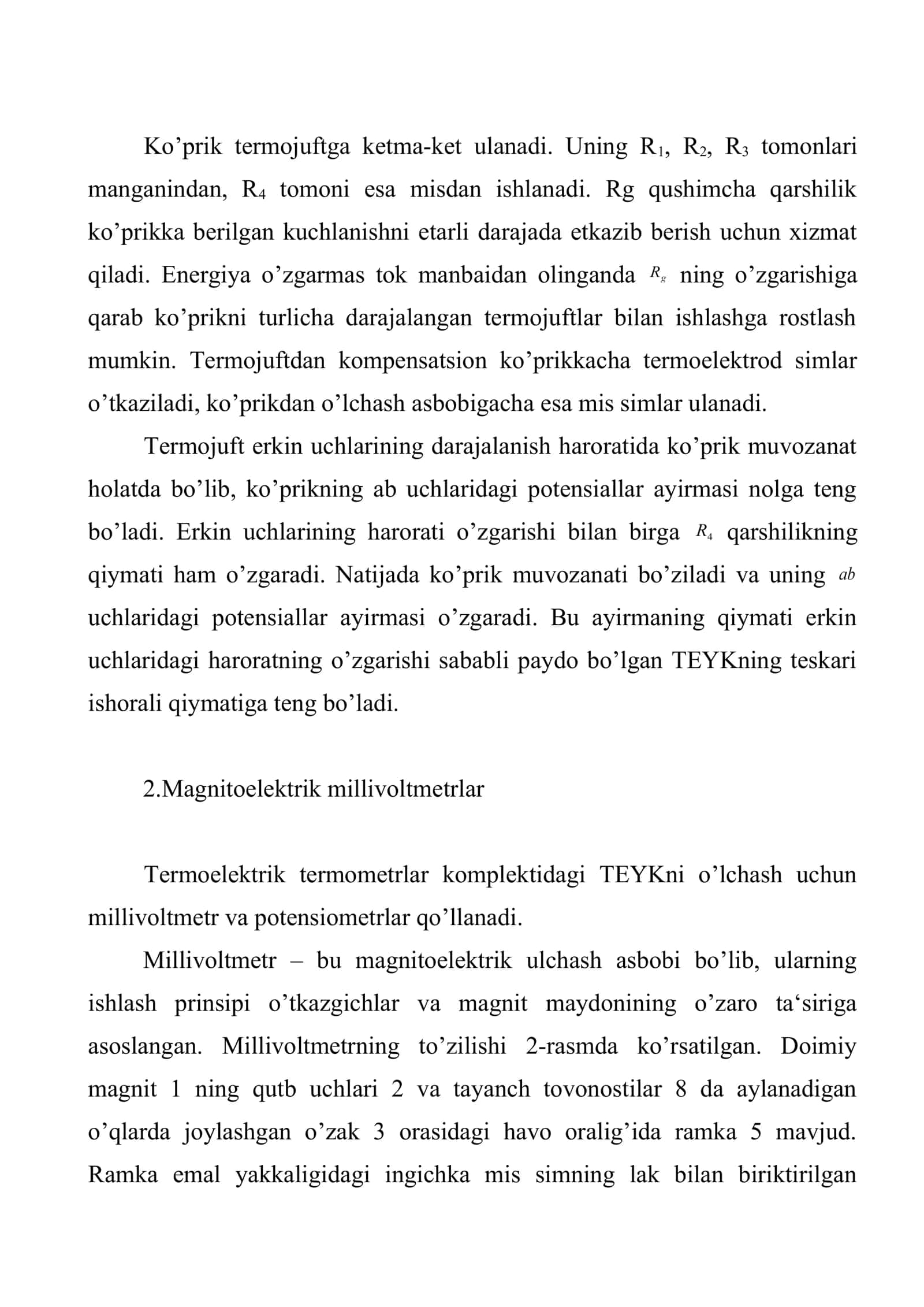 Termoelektr termometrlarda ikkilamchi asboblar 3