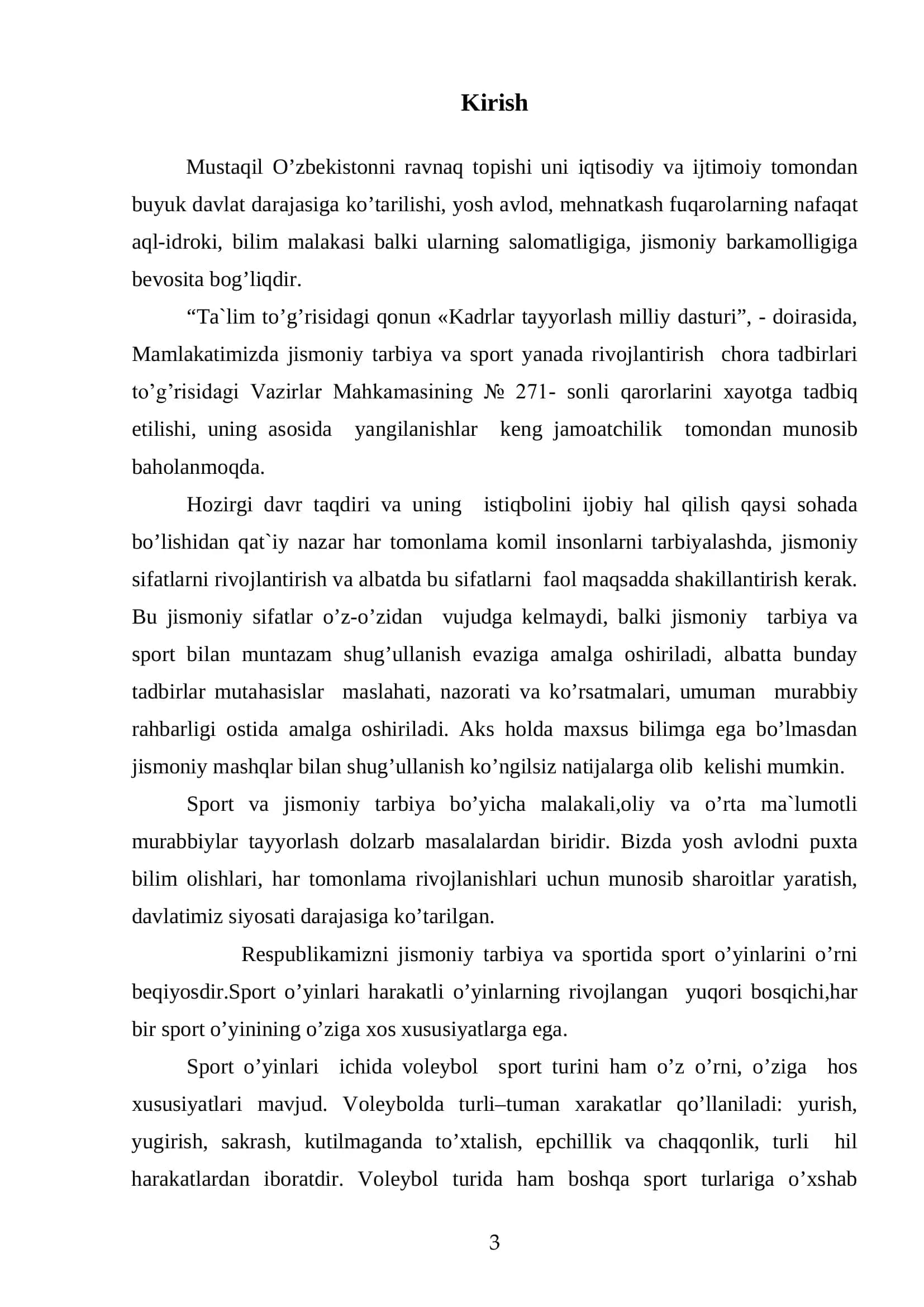 Mavzu: 7 –sinf o’quvchilarida valeybol texnikasi elementlarini o’rgatishni takomillashtirish 3