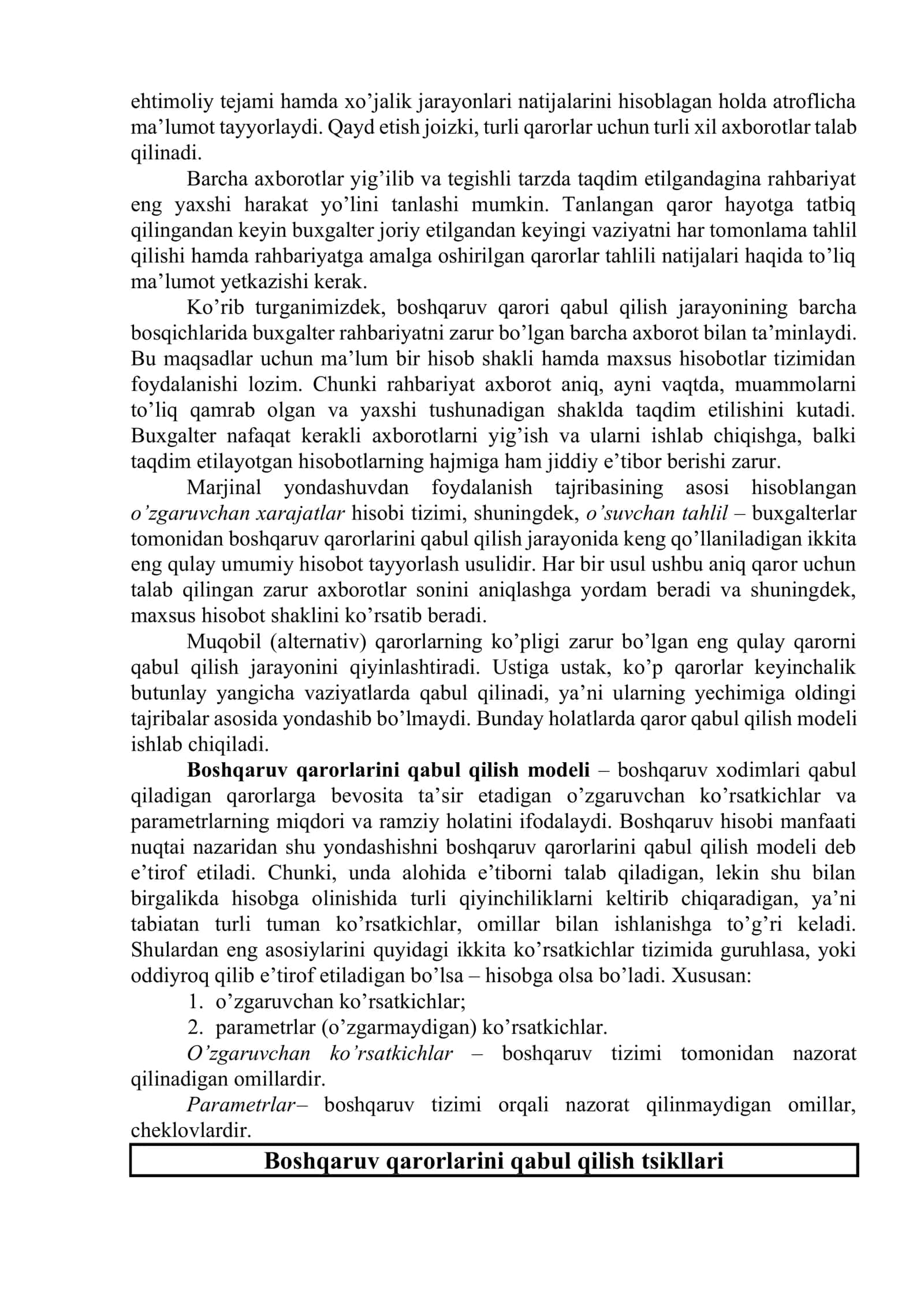 Boshqaruv qarorlarini qabul qilish 3