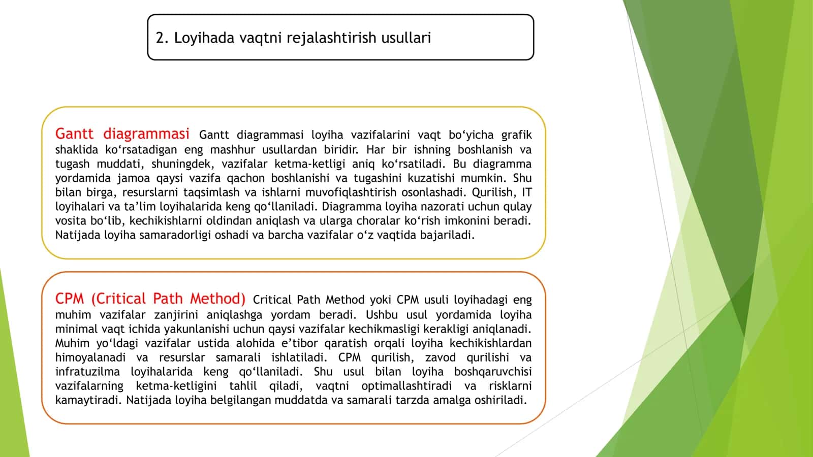 LOYIHA BOSHQARUVDA VAQTINI REJALASHTIRISH 3