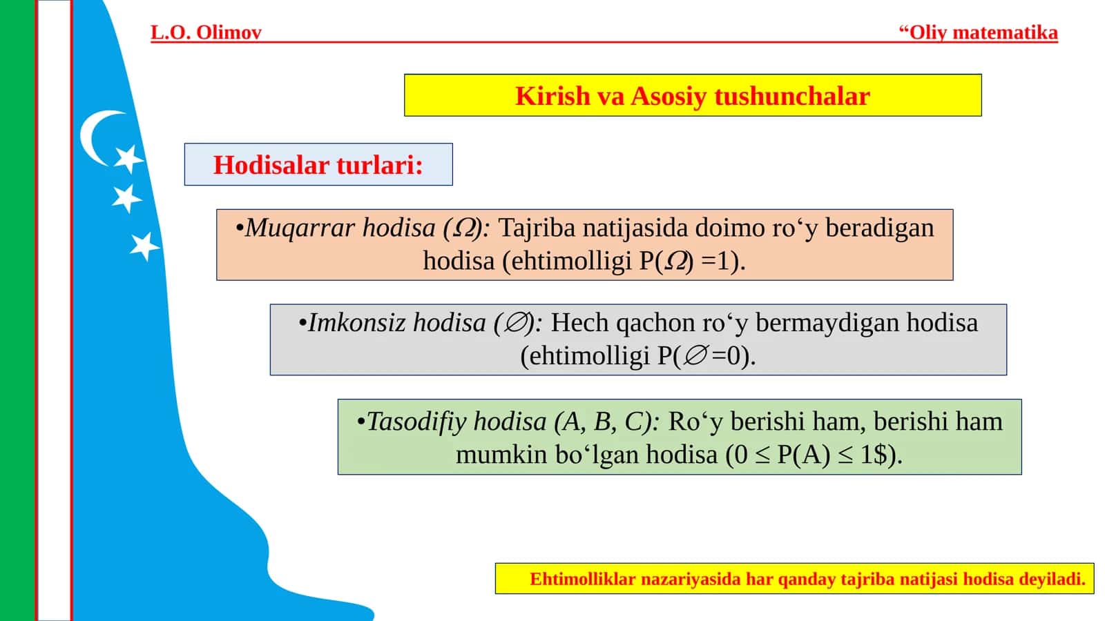 HODISALAR USTIDA AMALLAR. SHARTLI EHTIMOLLIK 3