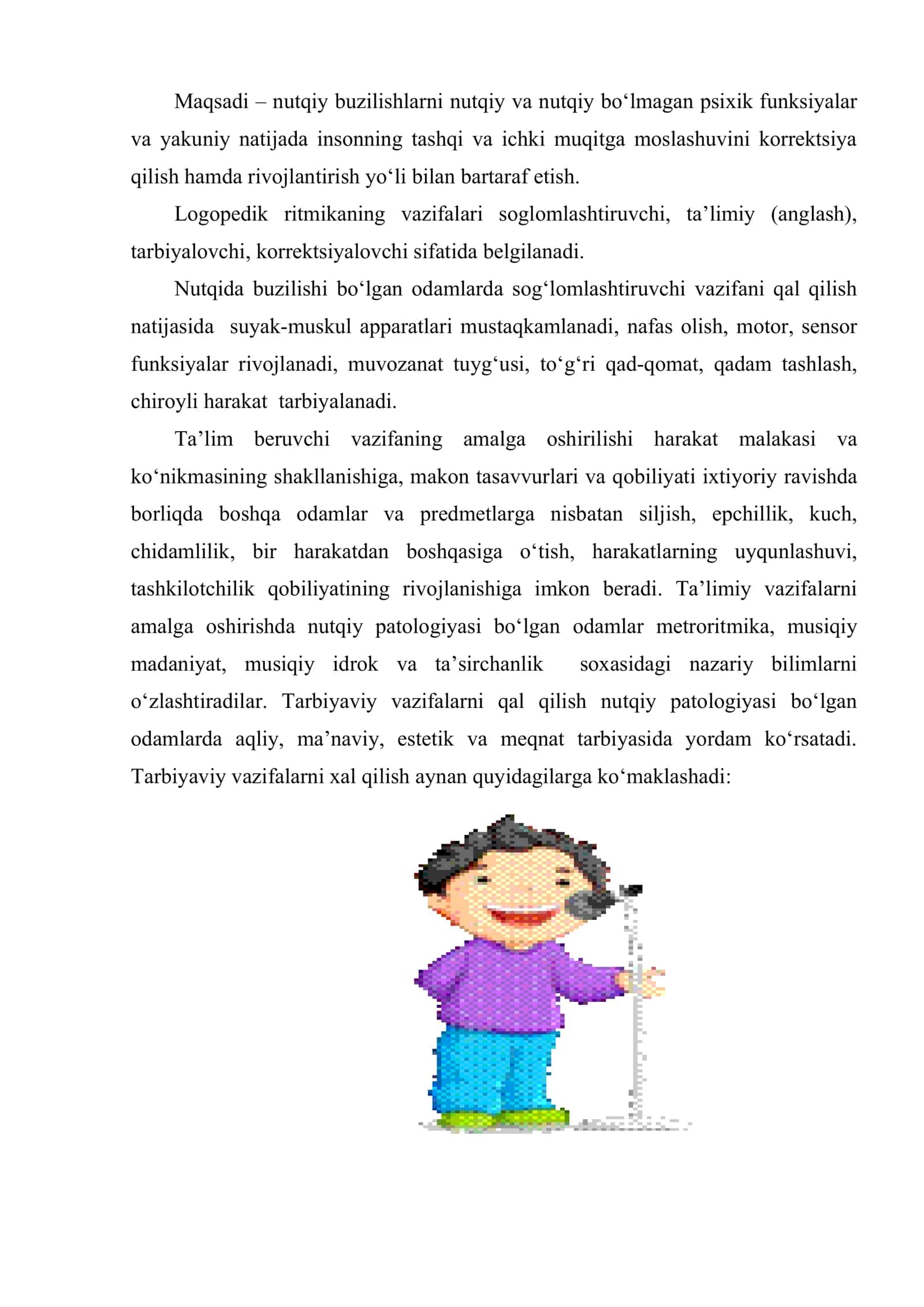 Logopedik ritmikaning obyekti predmeti va vazifalari musiqali ritmik tarbiya tizimi 3