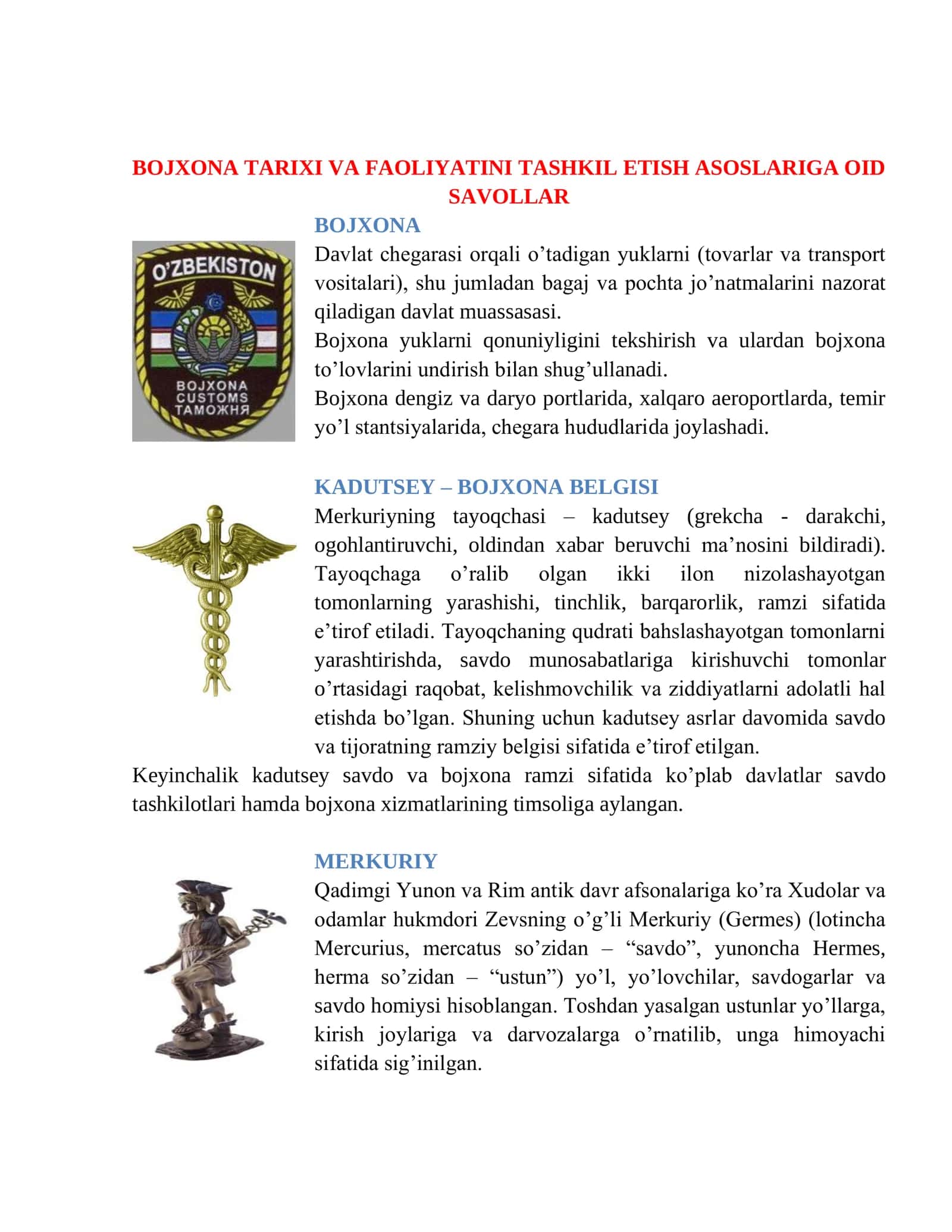 BOJXONA NOMZODLARI UCHUN SAVOL-JAVOBLAR KITOBI. LOTIN YOZUVIDA. 3