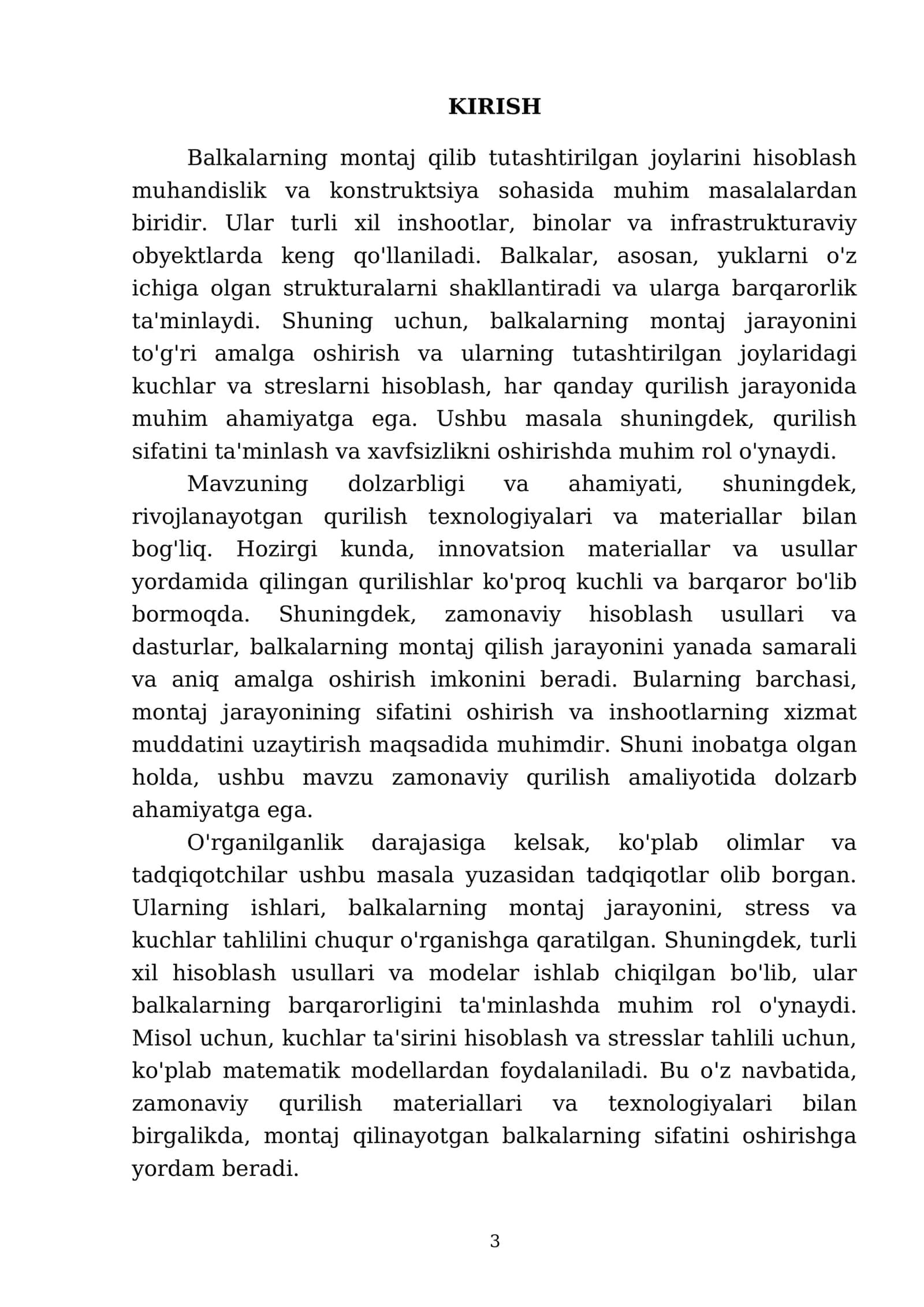 Balkalarning montaj qilib tutashtirilgan joylarini hisoblash 3