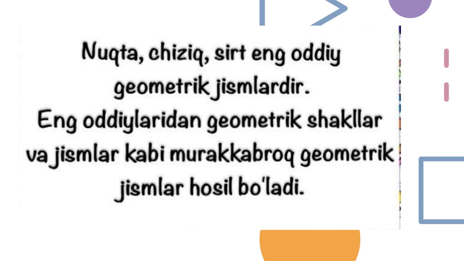 Boshlanģich sinflarda geometriya elementlarini òtkazish metodikasi. 3
