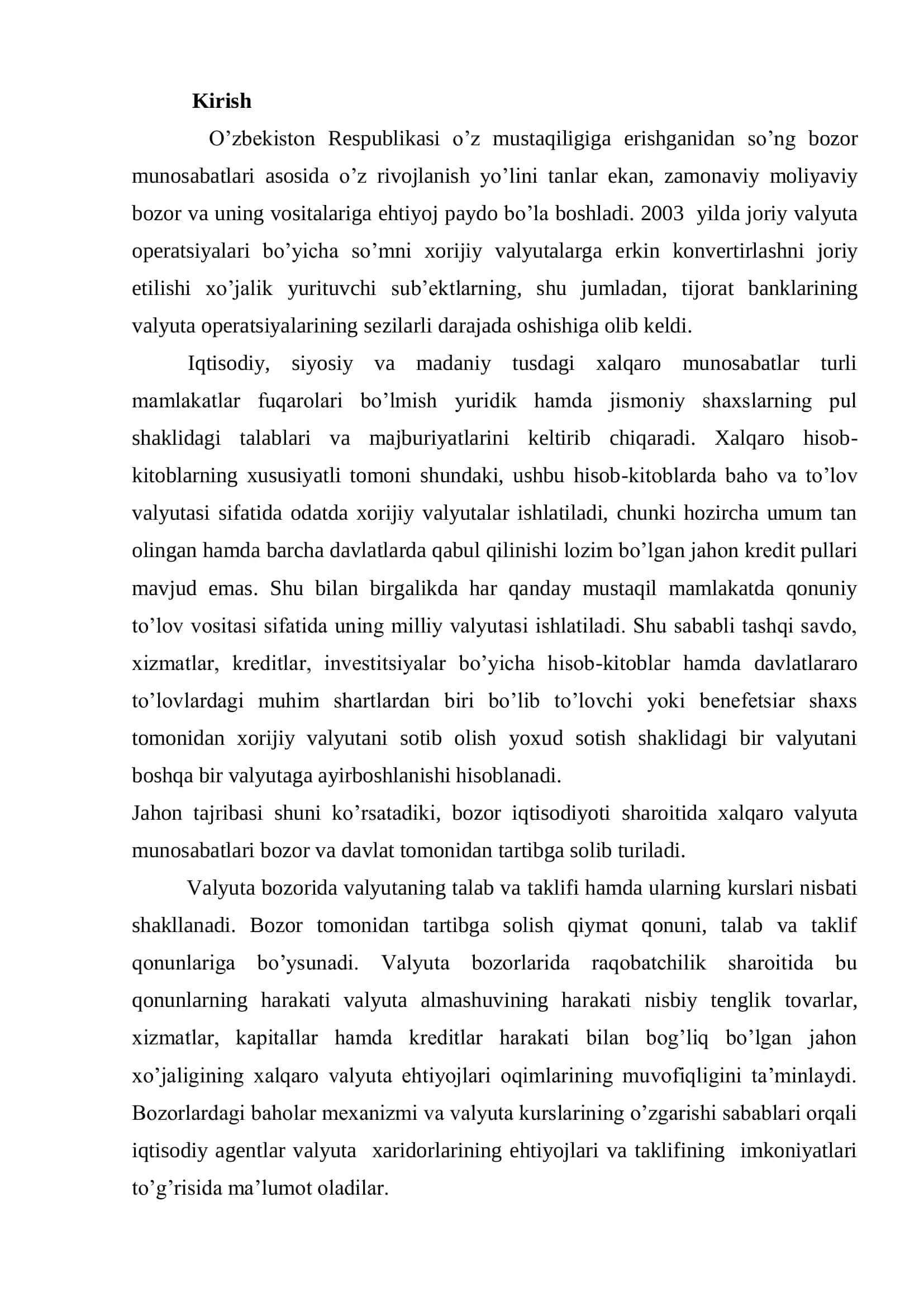 "Jahon valyuta bozori va uning rivojlanish tendentsiyalari" 3