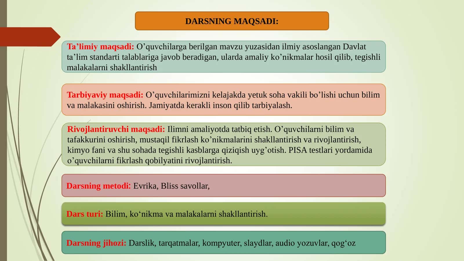 9-sinf Kimyo fanidan Ishqoriy metallar mavzusida ochiq dars ishlanma 3