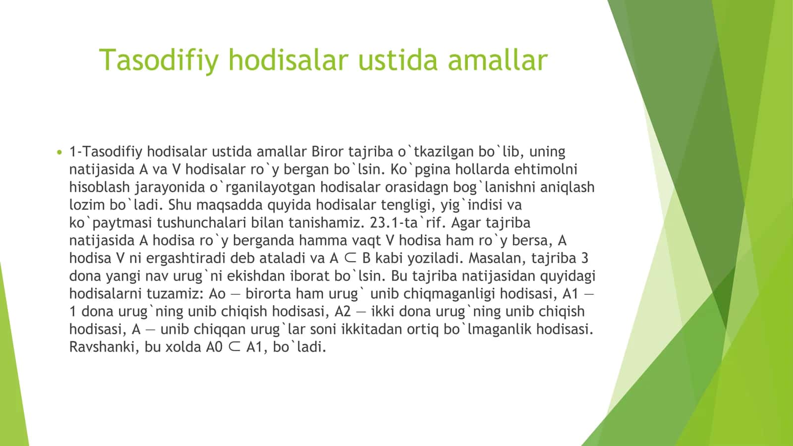 EHTIMOLLAR NAZARIYASI VA MATEMATIK STATISTIKA 3