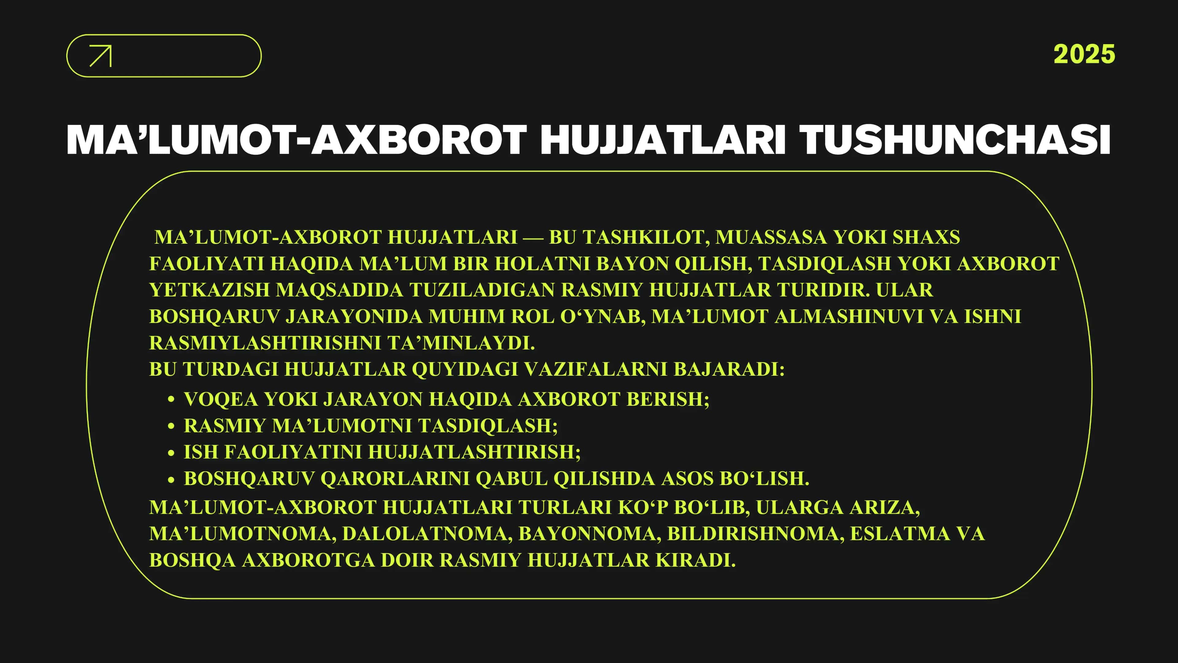 MA’LUMOT-AXBOROT HUJJATLARI TUSHUNCHASI 3