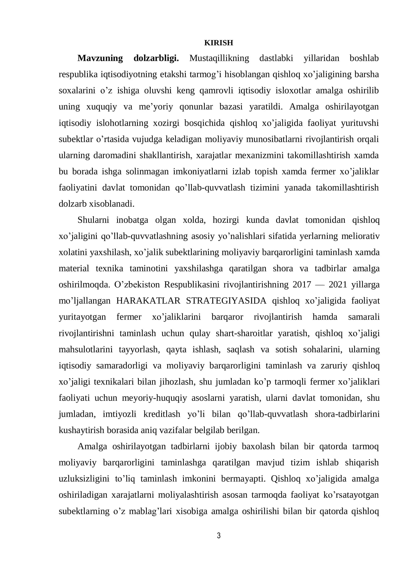Qishloq хo’jaligini davlat tomonidan qo’llab-quvvatlash tizimini takomillashtirishning ijtimoiy iqtisodiy asoslari 3