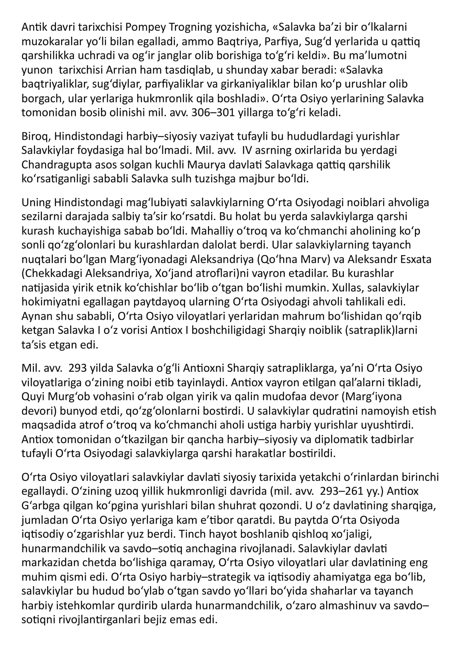 ELLINIZM DAVRIDA O'RTA OSIYO. YUNON-BAQTRIYA VA PARFIYA DAVLATLARI 3