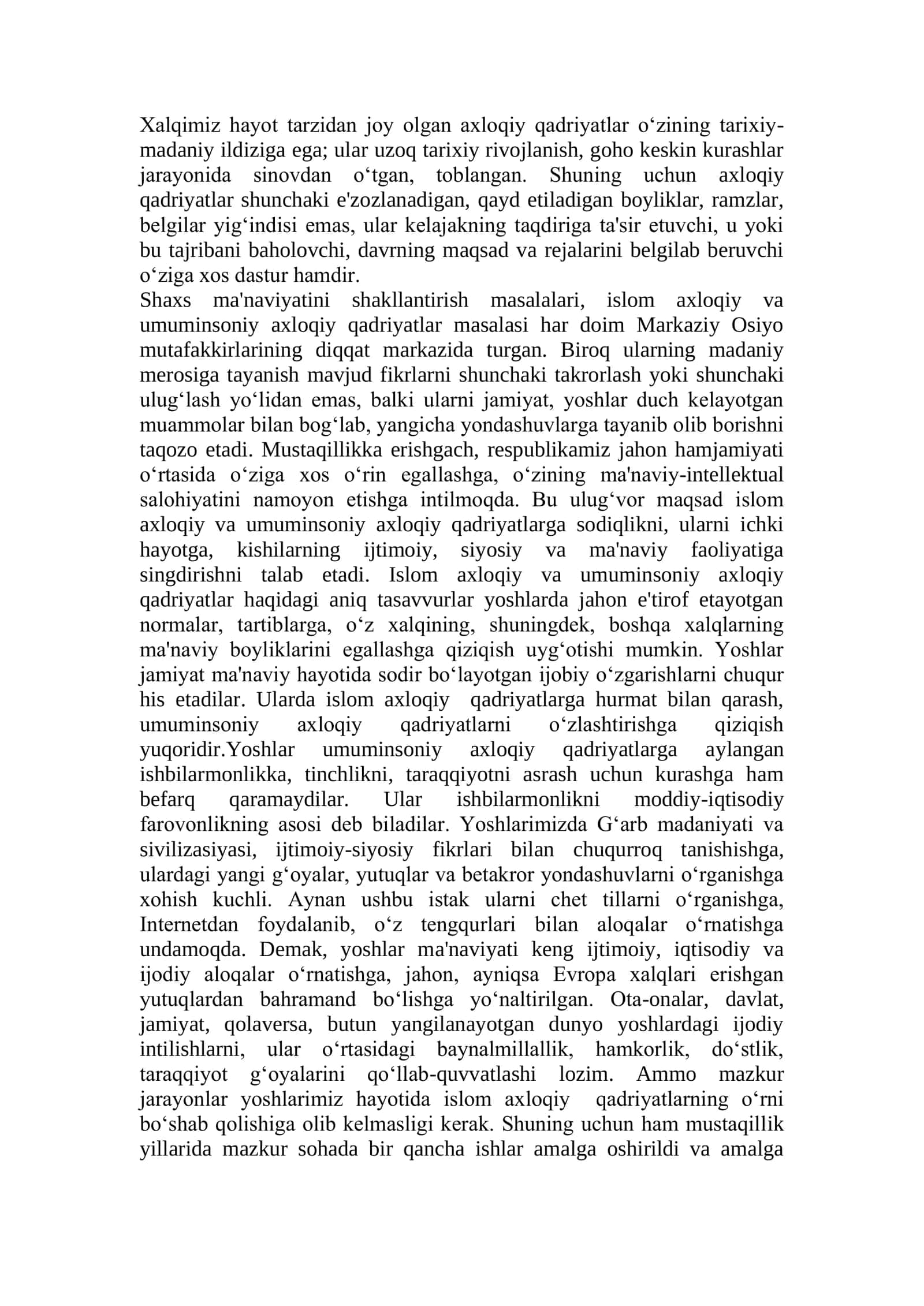 Islom qadriyatlari va ma’rifatining hozirgi davrdagi ahamiyati 3
