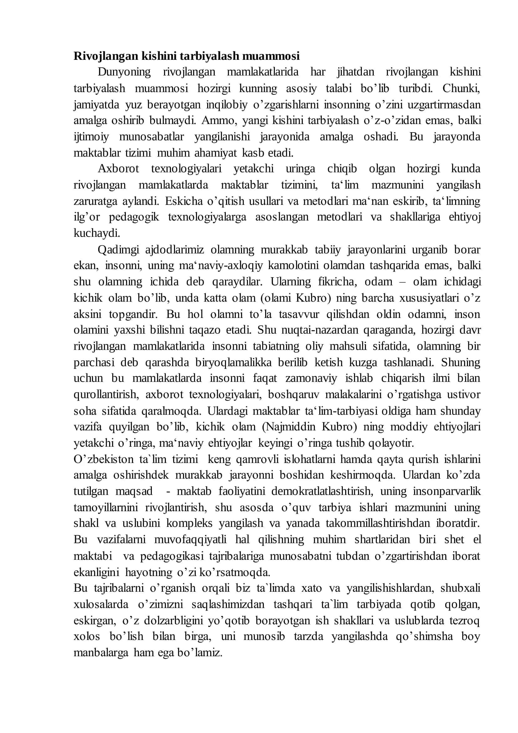 Rivojlangan xorijiy mamlakatlarda ta'lim-tarbiya 3