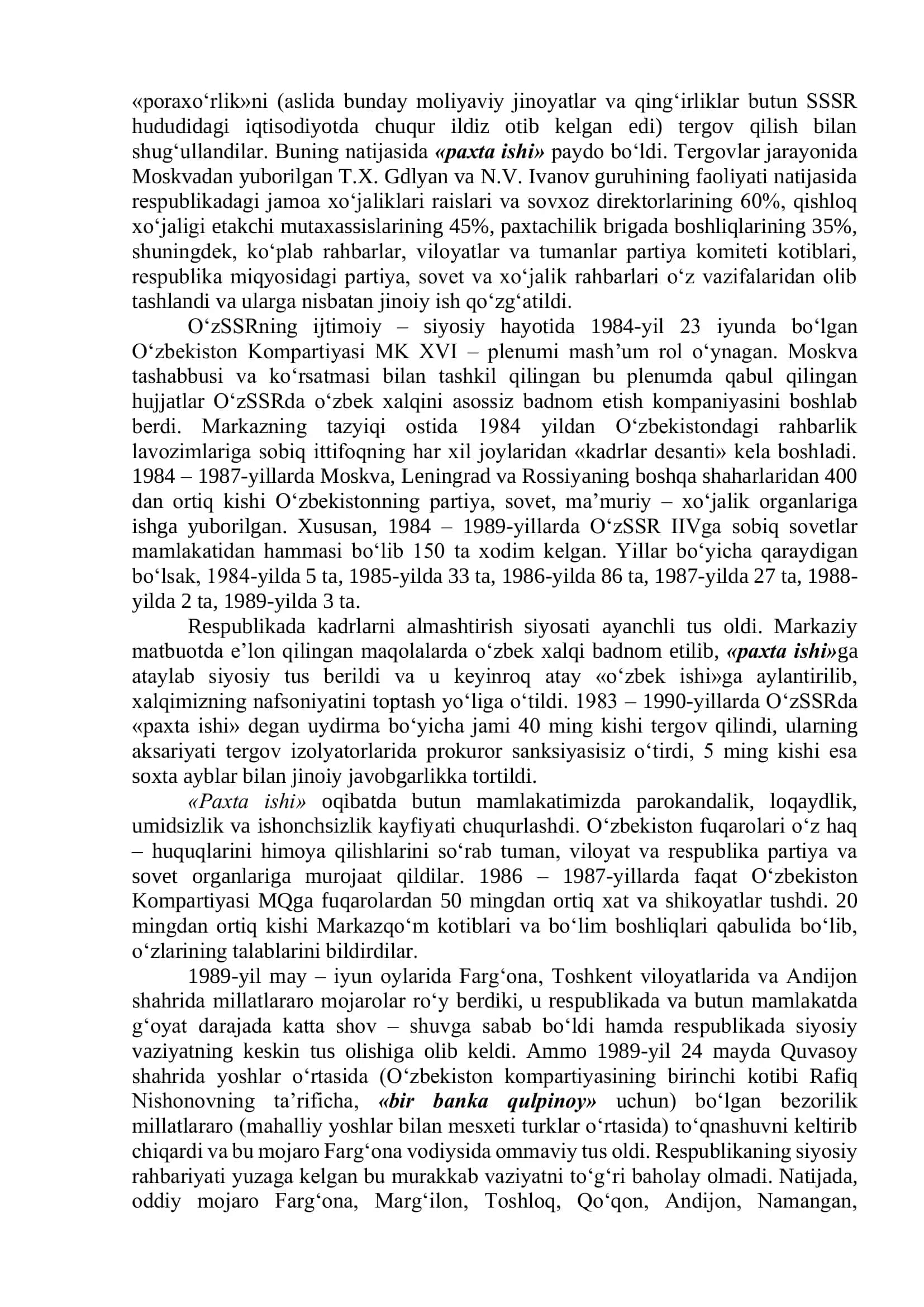 O‘zbekiston mustaqillikka erishish arafasida 3