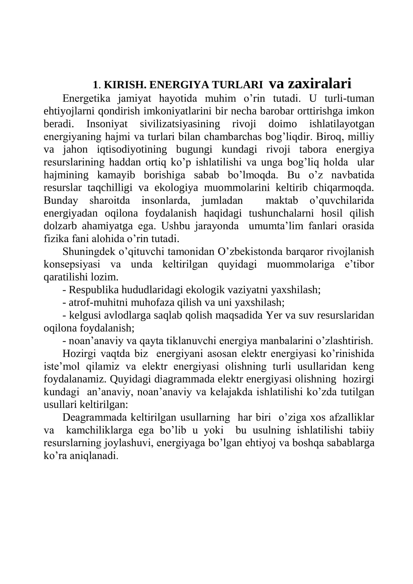 Ekologik toza energiya turlari va nanotexnologiyafanidan bajargan mavzusida tayyor refarat sifatli. 3