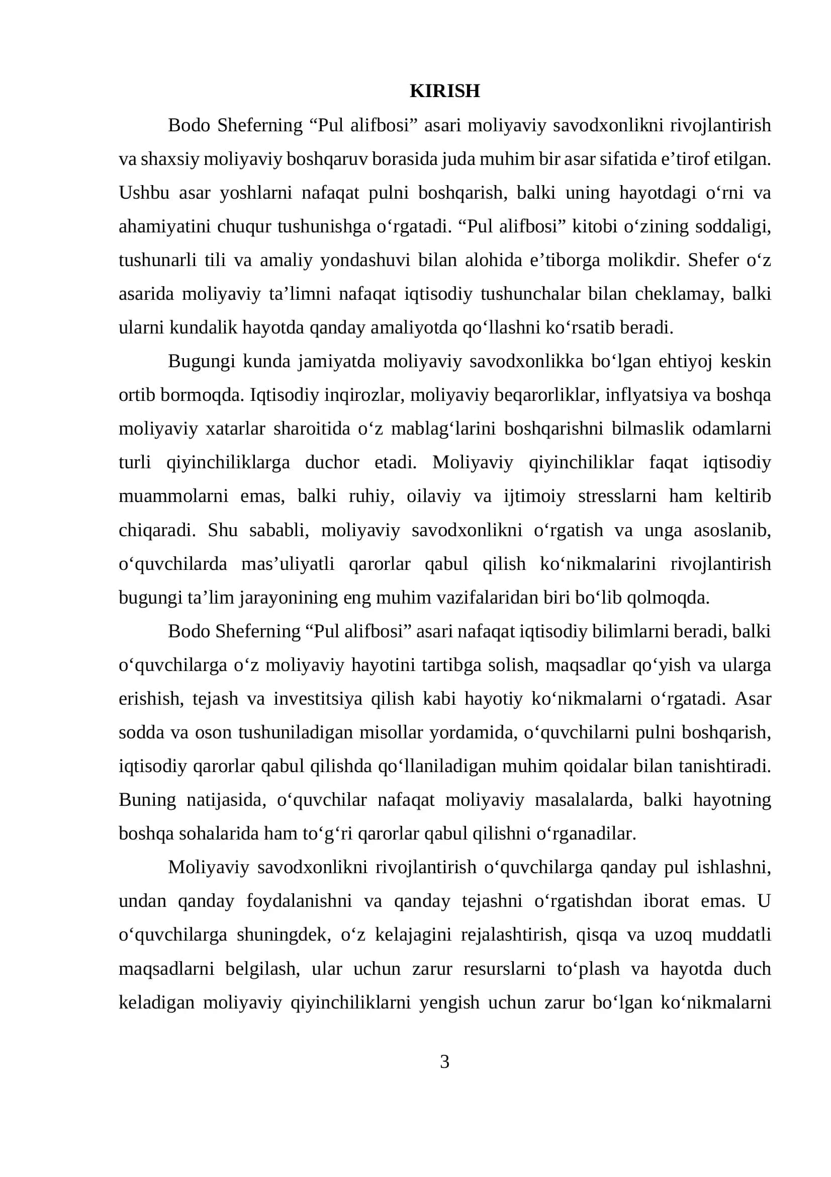 Filologiya va tillarni o‘qitish (arab tili) bakalavr yo‘nalishi talabasi KURS ISHI 3
