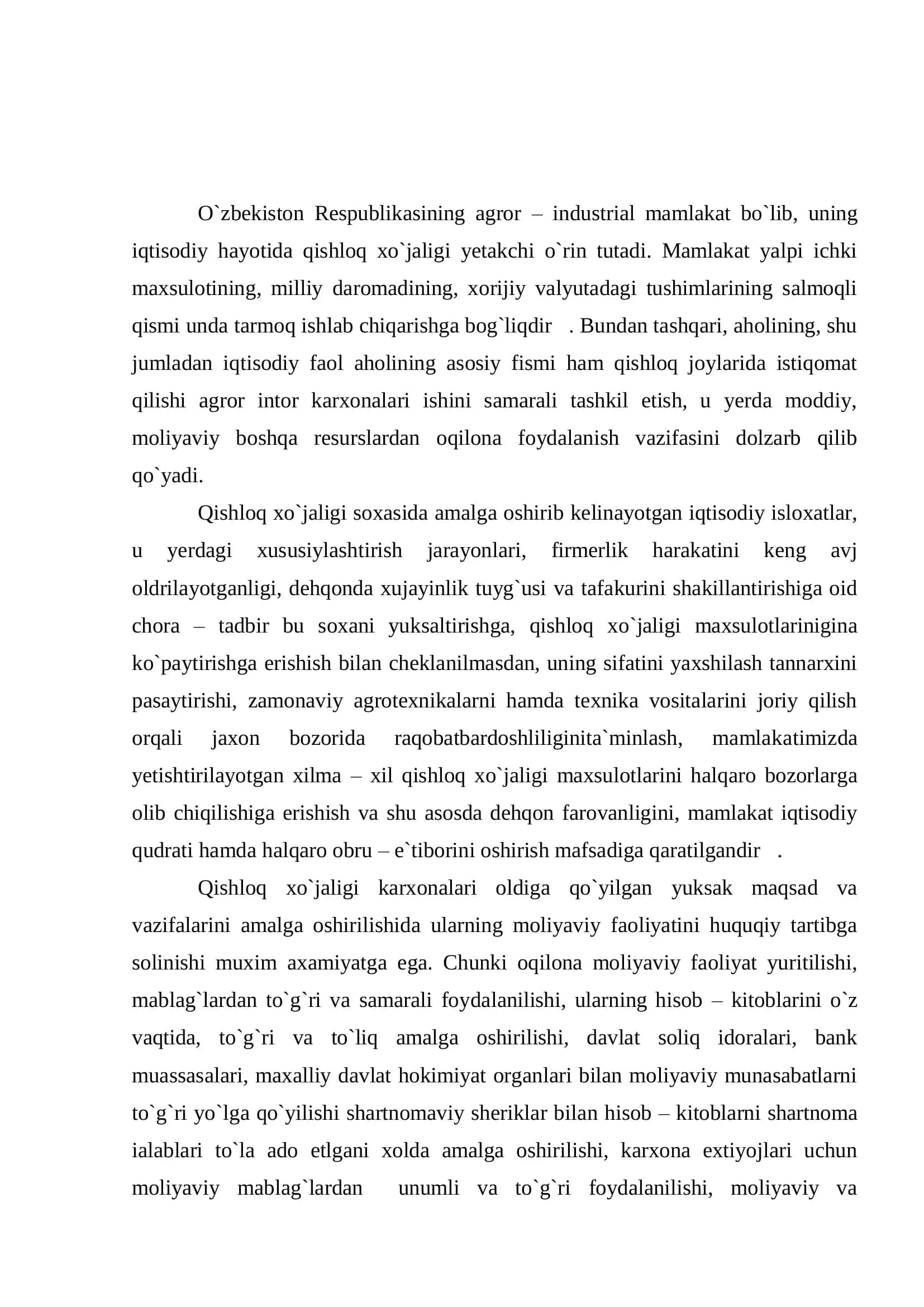 Qishloq xo`jalik korxonalari moliyaviy faoliyatini huquqiy tartibga solish 3