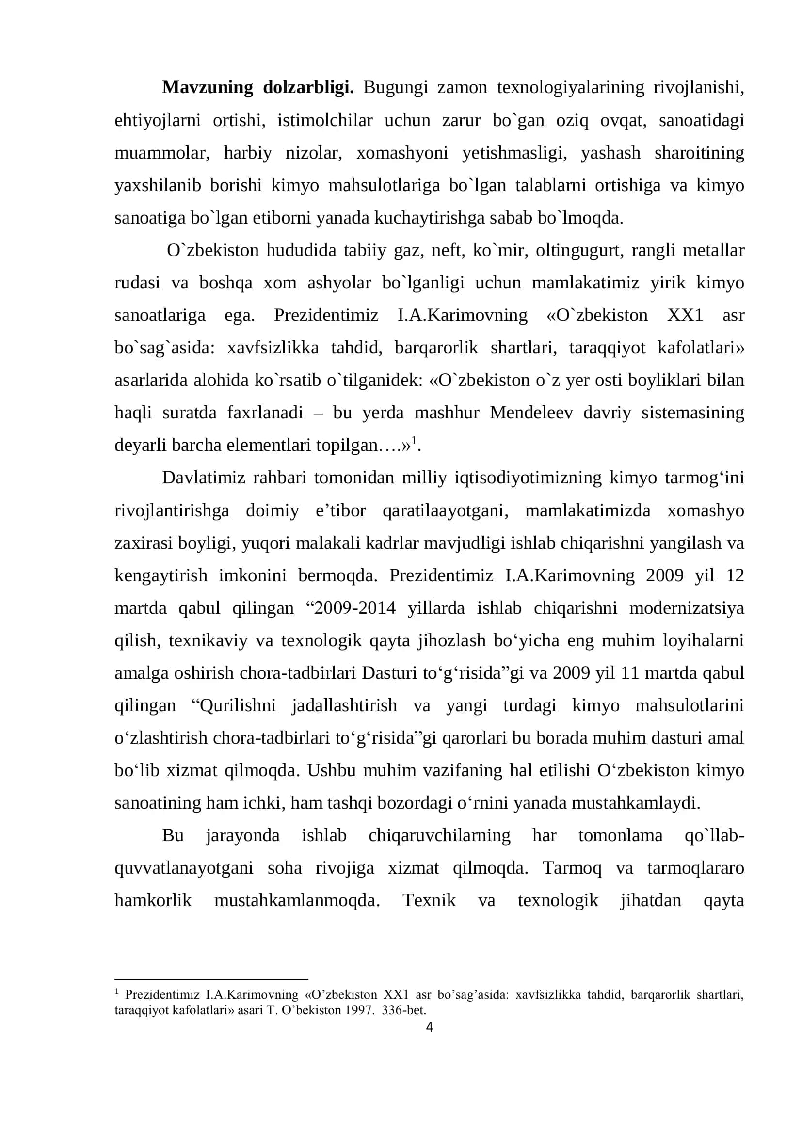“O`ZBEKISTONDA KIMYO SANOATI RIVOJLANISHI TENDENSIYALARI VA ISTIQBOLLARI” 3