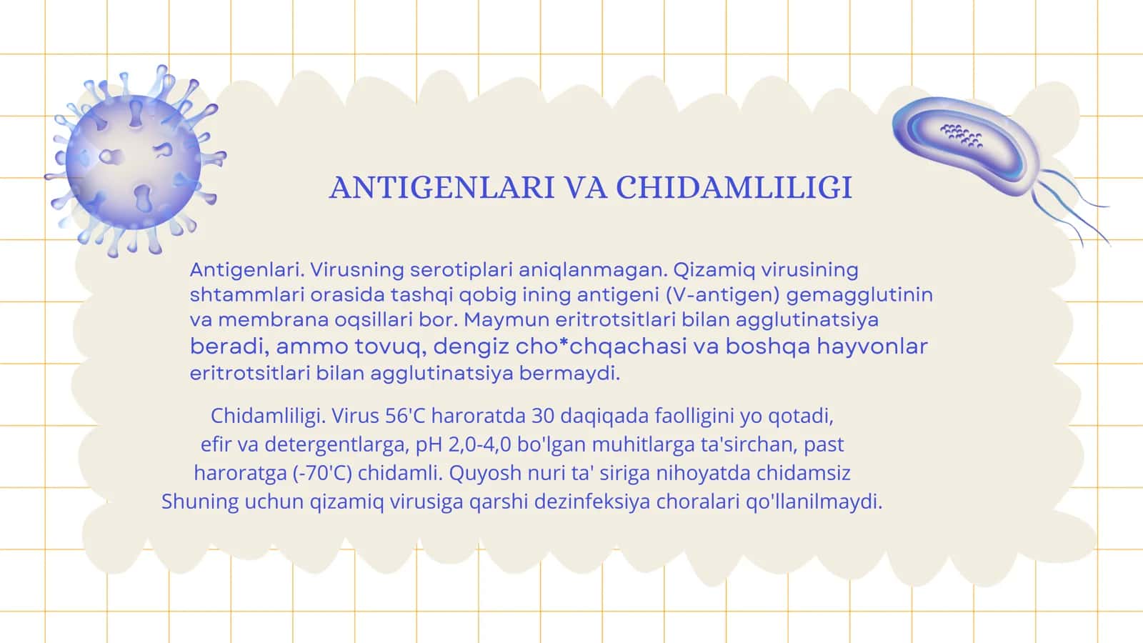 RNK viruslari –odamda respirator kasallik keltirib chiqaruvchi viruslar: ortomiksoviruslar, paramiksovirusslar, koronoviruslar. Umumiy xususiyatlari. Inson patologiyasidagi roli. Mikrobiologik diagnostika. Maxsus profilaktikasi. (Laboratoriya mashg‘ulotlari) 3