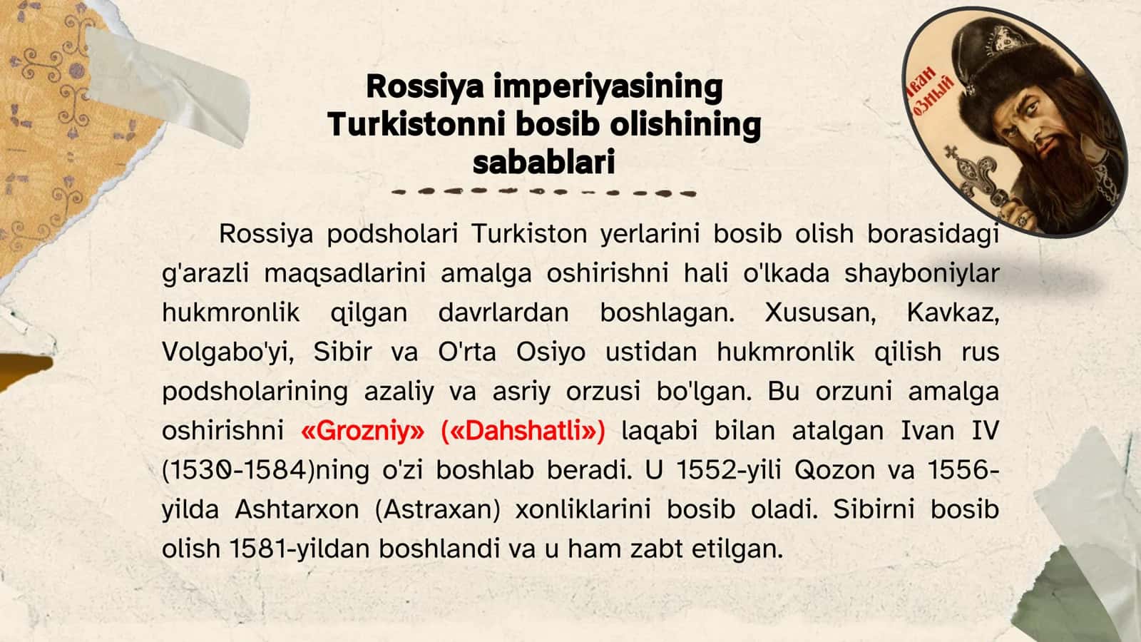 Rossiya imperiyasining Turkistonni bosib olishining sabablari va Qo’qon xonligiga harbiy yurishlari 3