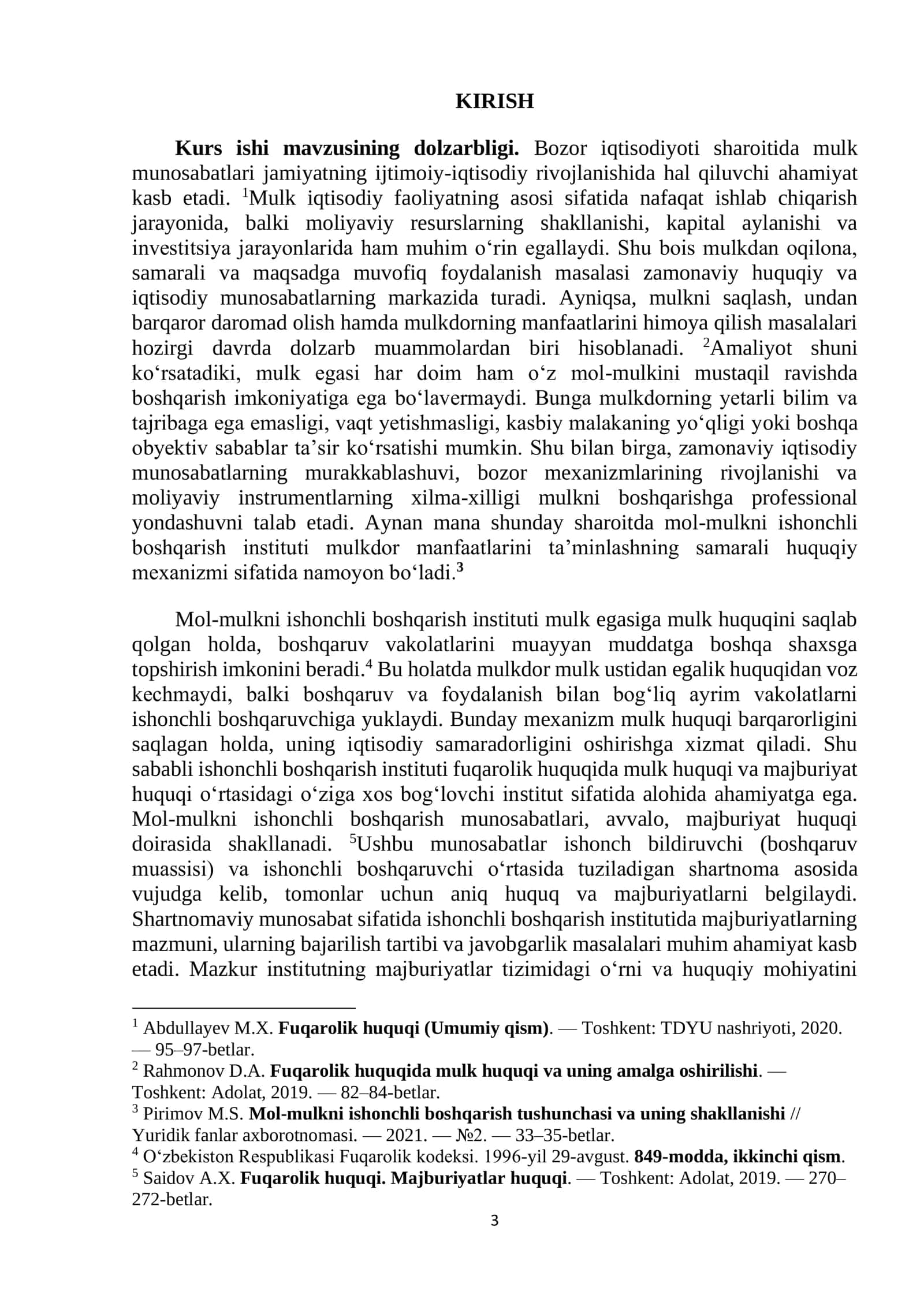 Mol-mulkni ishonchli boshqarish tushunchasi va majburiyatlar tizimida tutgan o’rni 3